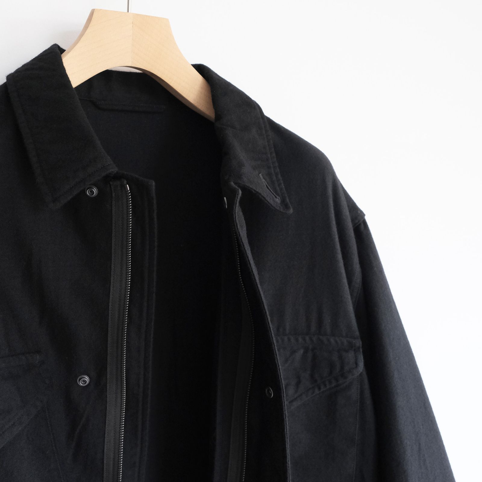 Cotton Wool Miritary Blouson -ジャケット-（Black / ブラック）