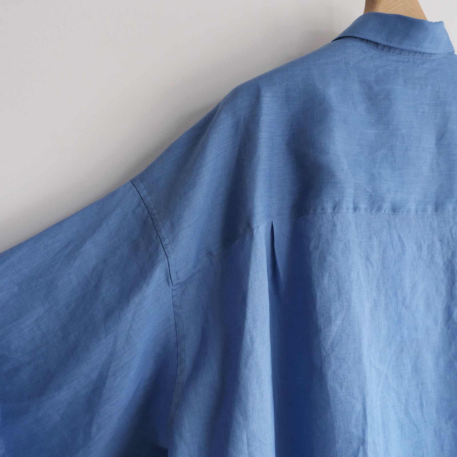 Linen L/S Oversized Regular Collar Shirt -シャツ-（Blue / ブルー）GM262-50039B