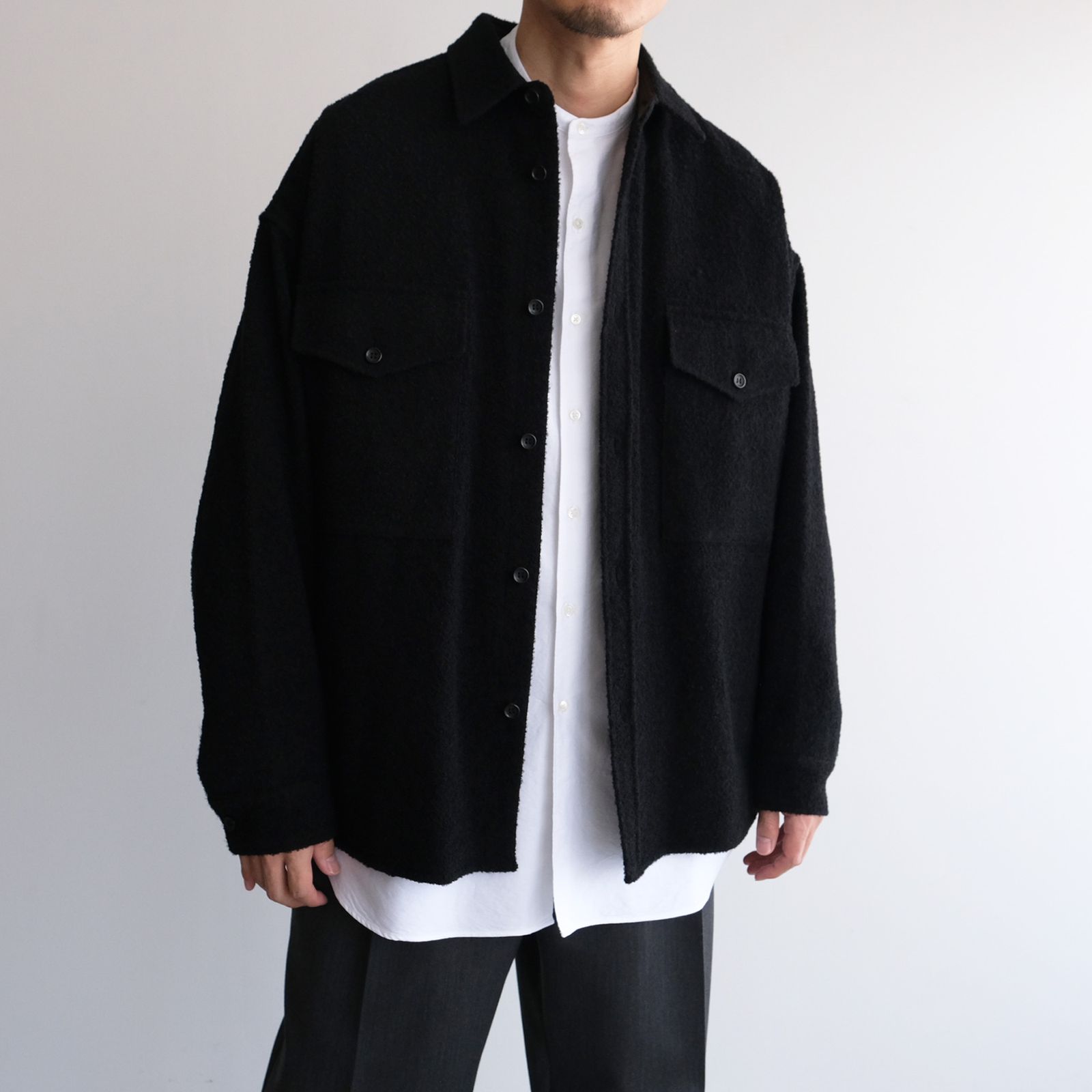 Graphpaper - Tri-Spin Loop CPO Shirt -ジャケット-（Black / ブラック） | STACK STORE