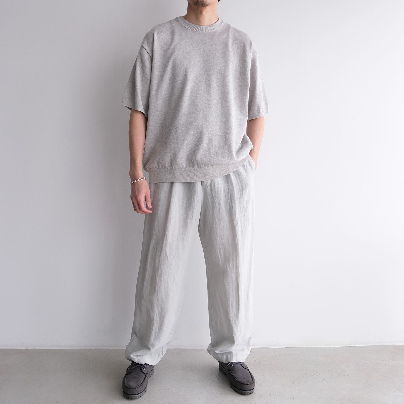 Cotton Linen Voile Loose Fit Pants -パンツ-（Sax / サックス）