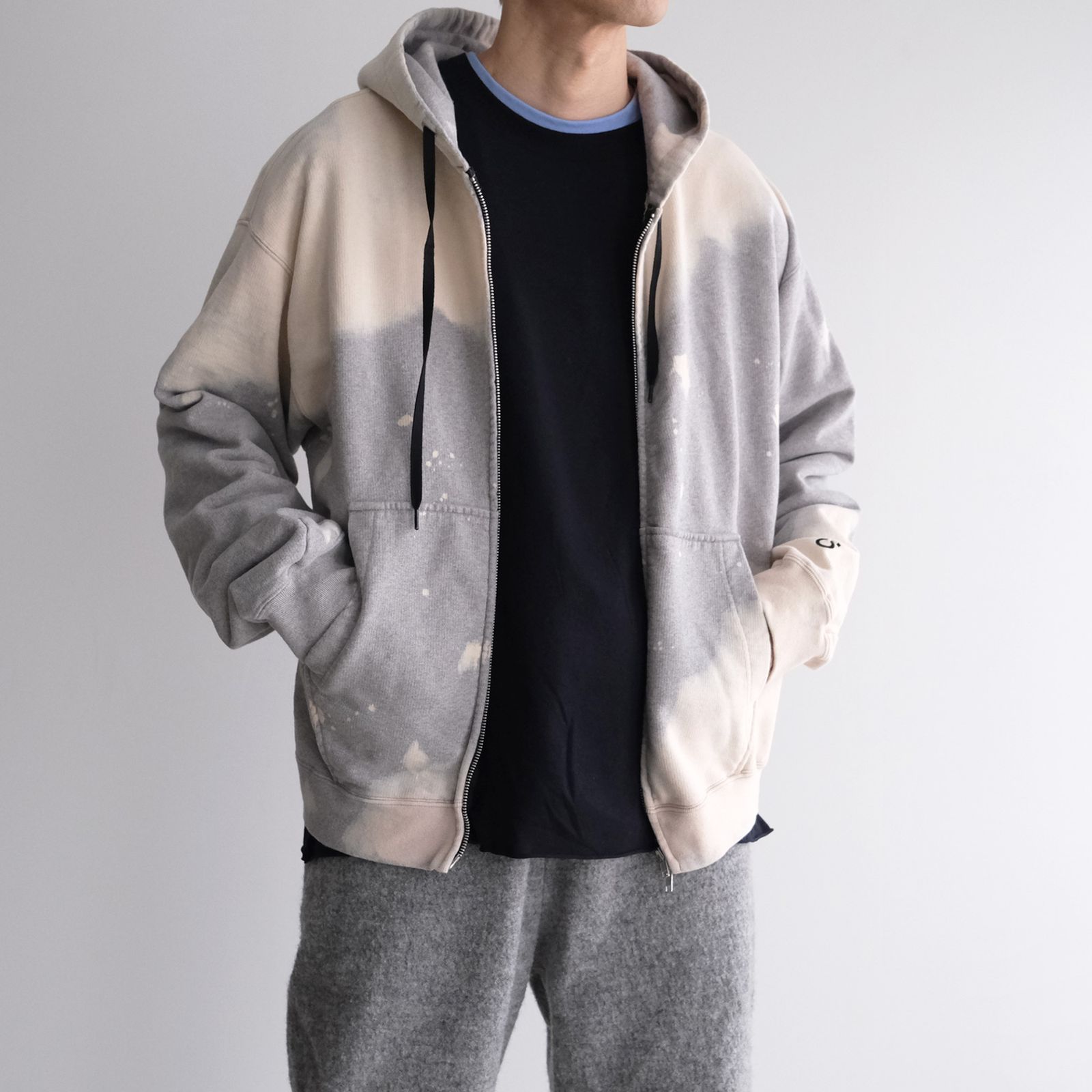 NOMARHYTHM TEXTILE - Hand Dye Twist Parka -パーカー-（Gray