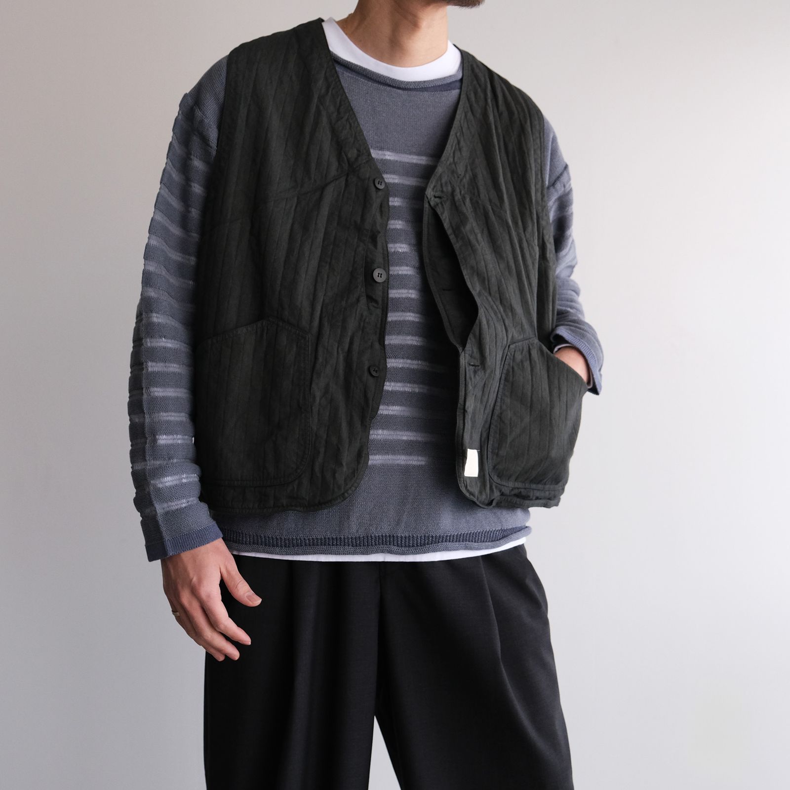 Panel Border Sweather -ニット-（Blue Gray / ブルーグレー）