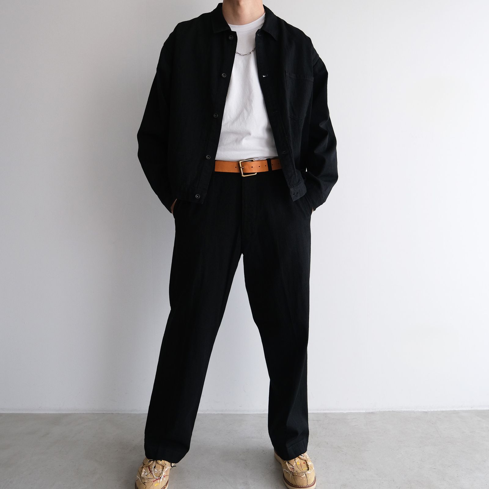 Black Twill Trousers -パンツ-（Black / ブラック）