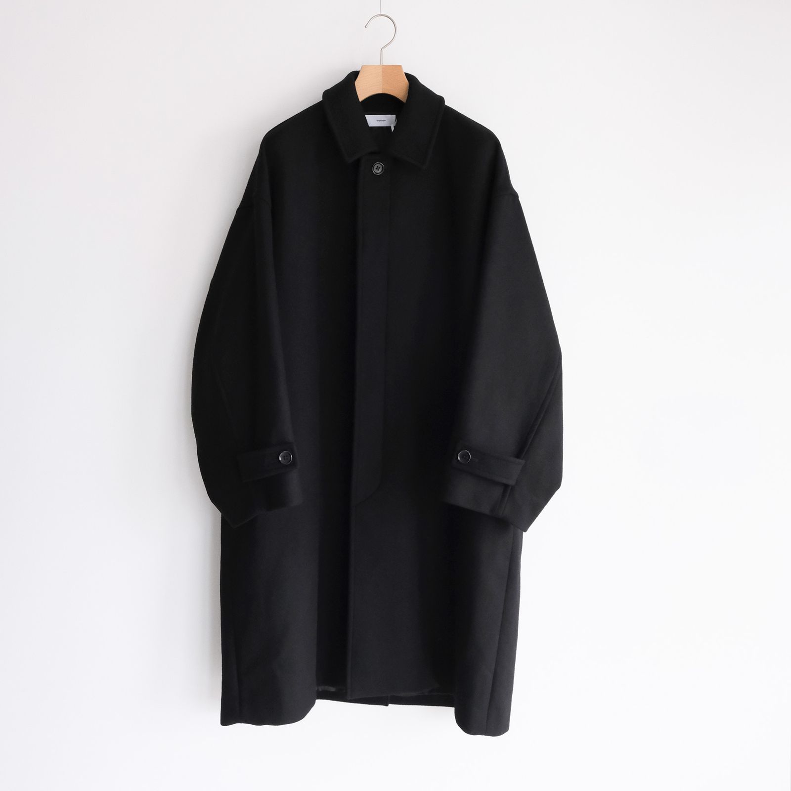 Light Melton Oversized Coat -コート-（Black / ブラック）GU263-10420B