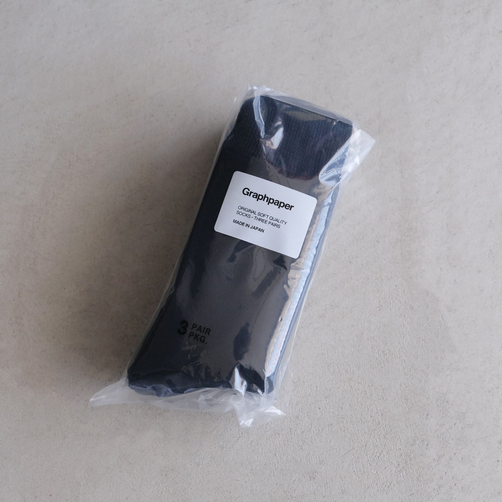 Graphpaper 3-Pack Socks -ソックス-（Black / ブラック）