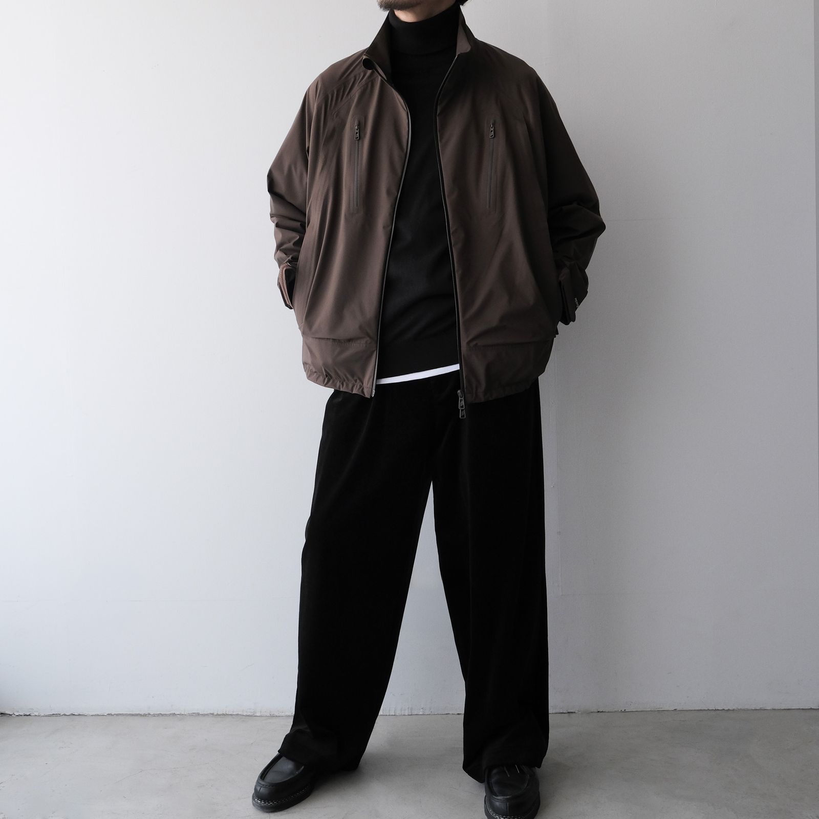 Partex Stand-Collar Shell -ブルゾン-（Brown / ブラウン）