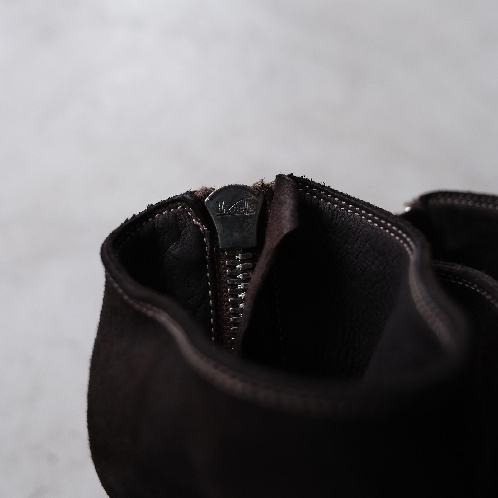 796V_N Calf Reverse Shoes Back Zip Boot -ブーツ-（Brown / ブラウン）