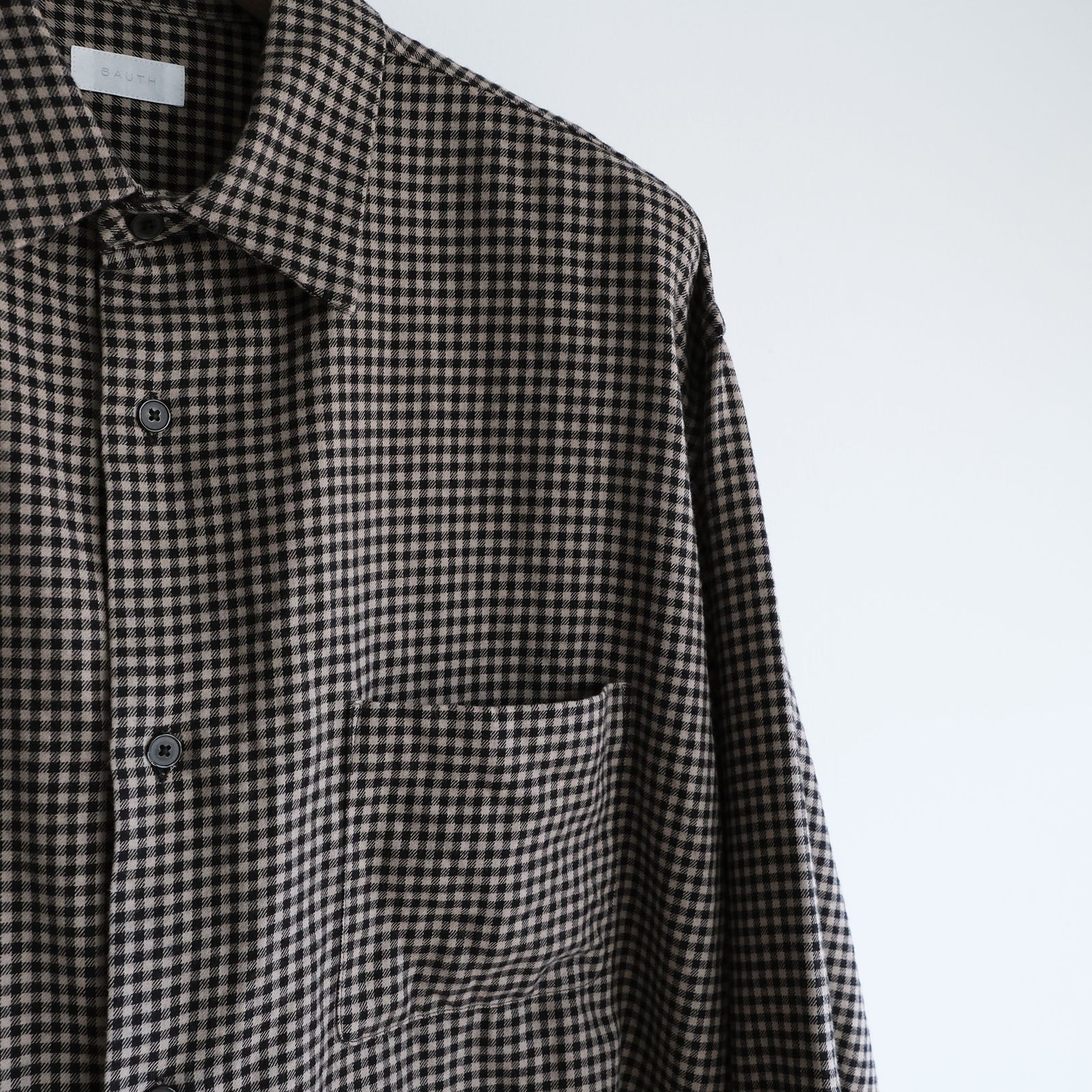 Cotton Wool Check Shirts -シャツ-（Beige Check / ベージュチェック）
