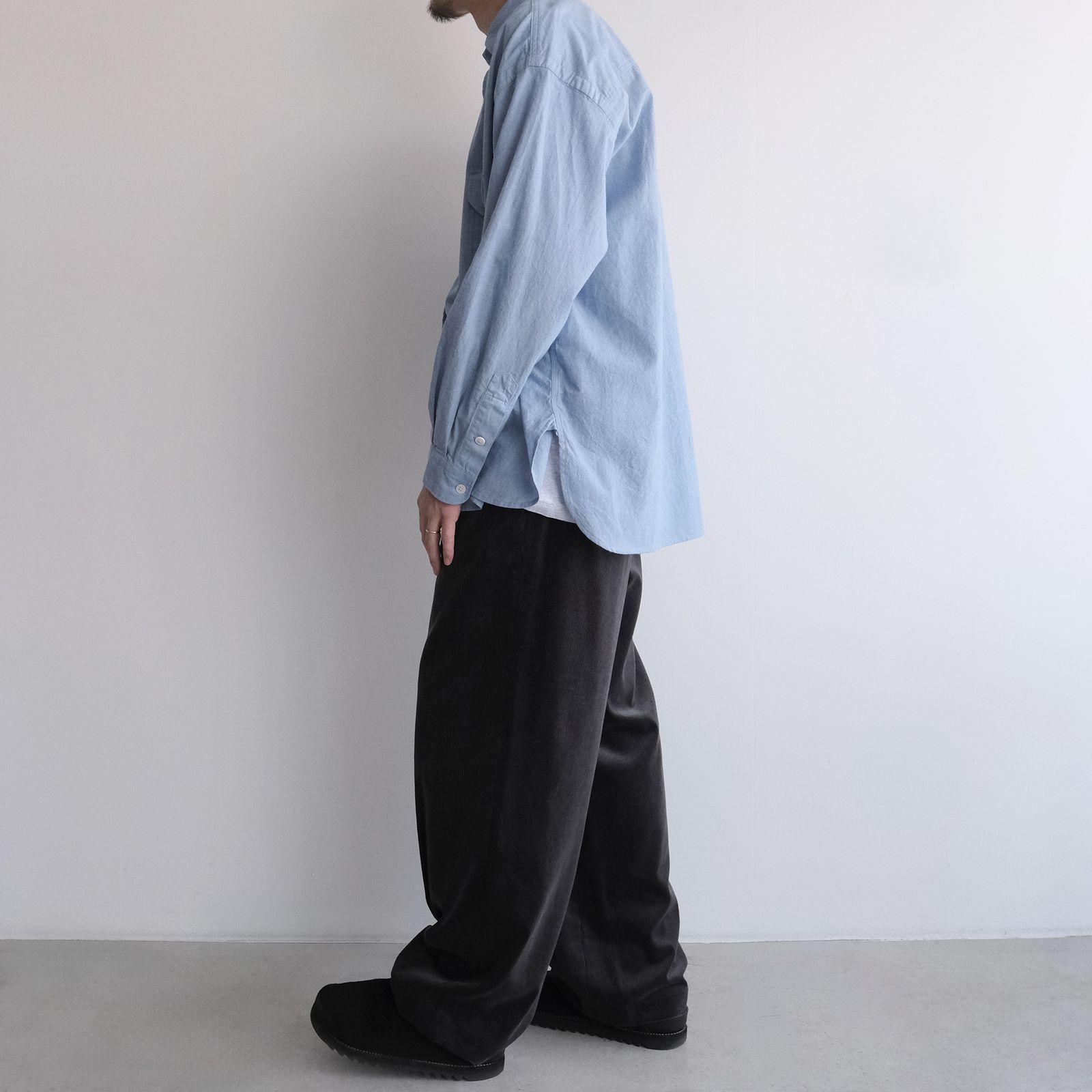 Suvin Corduroy Wide Straight Trousers -パンツ-（Gray / グレー）GU263-40213B