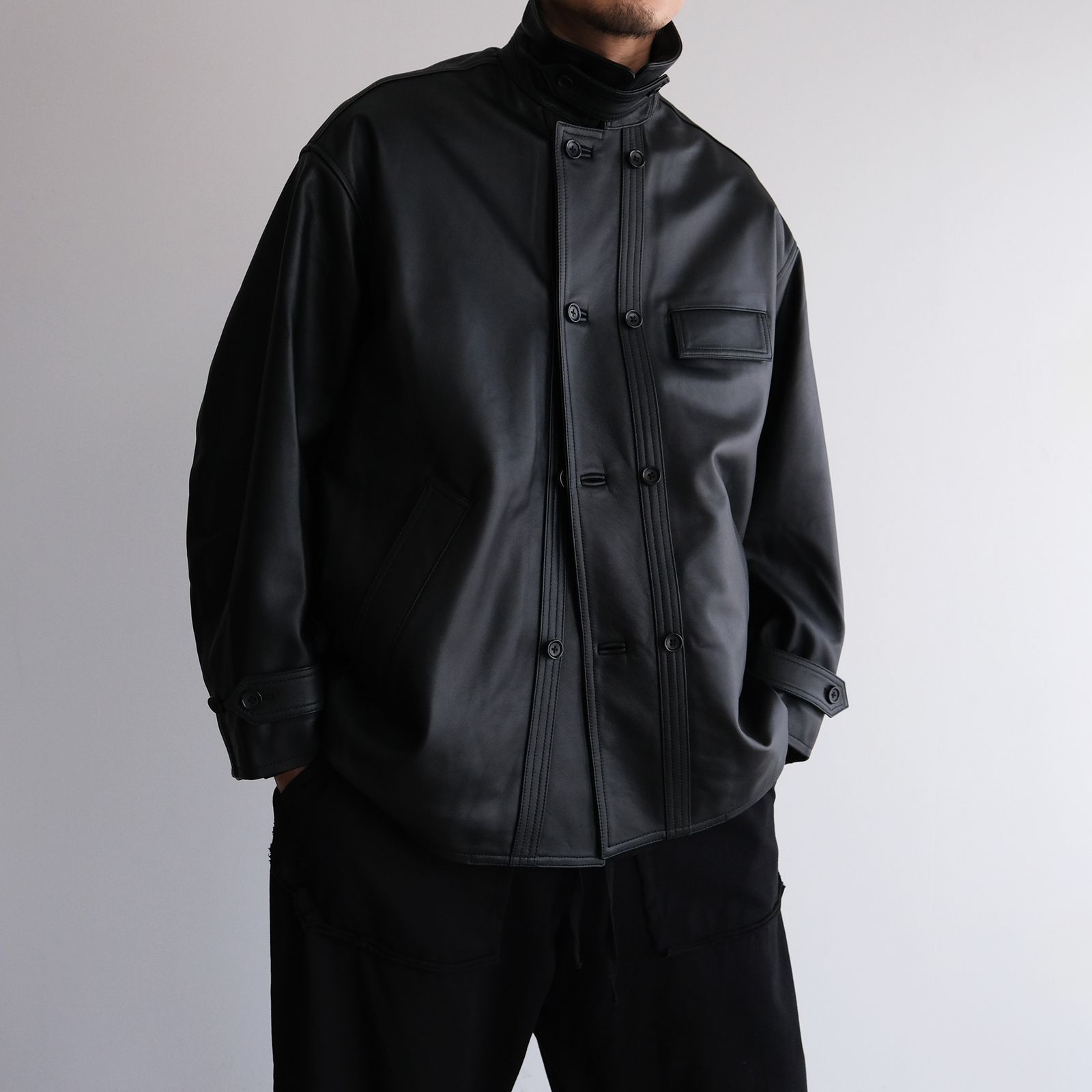 Sheep Leather Corbusier Jacket -ジャケット-（Black / ブラック）