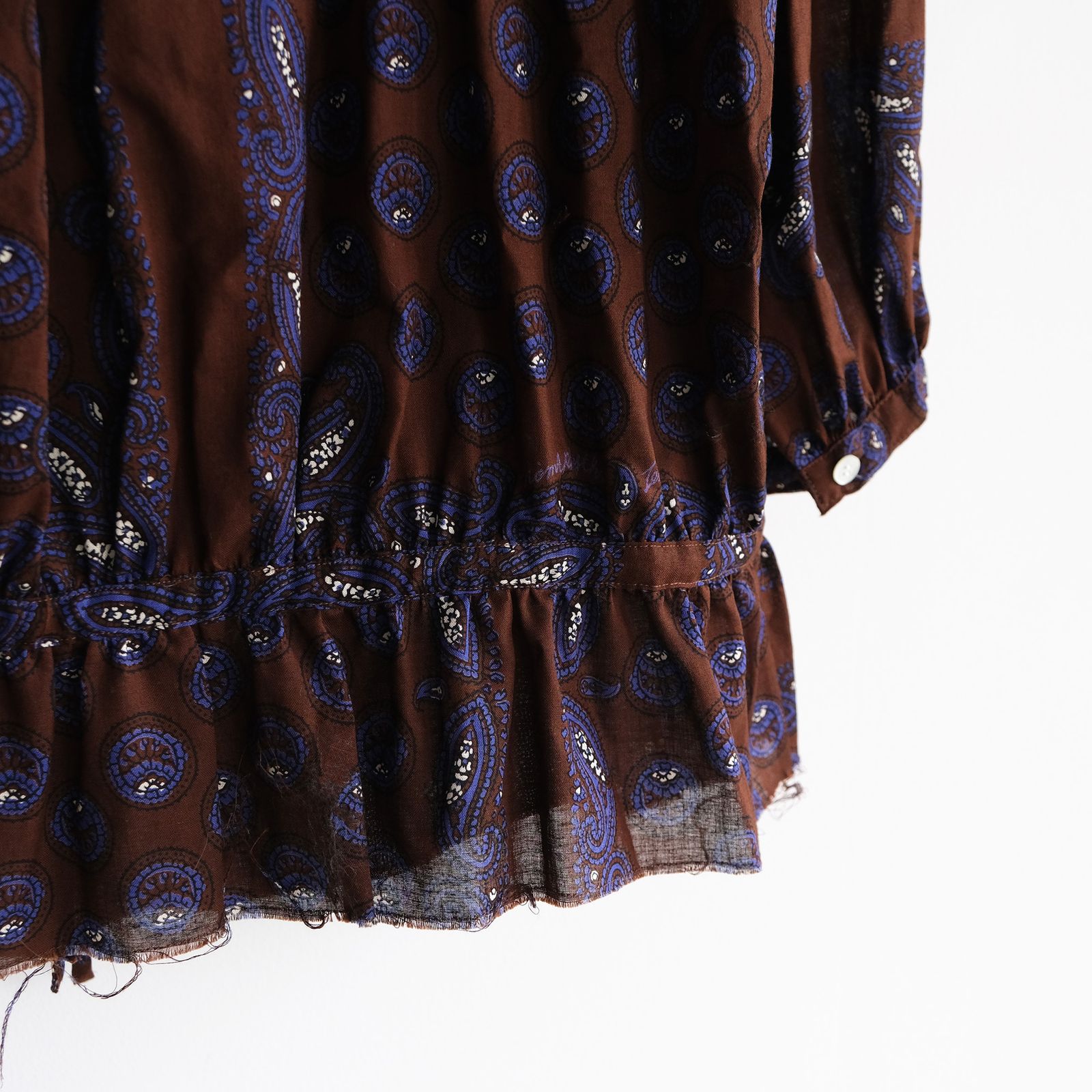 Paisley Gathered Blouse -ブラウス-（Brown / ブラウン）