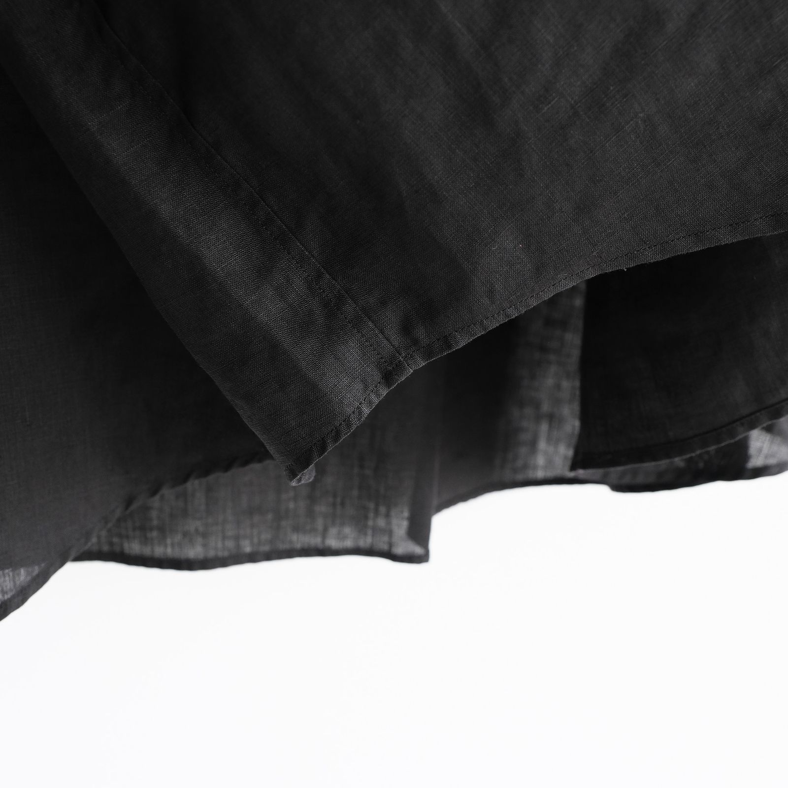 Linen L/S Oversized Regular Collar Shirt -シャツ-（Black / ブラック）GM262-50039B