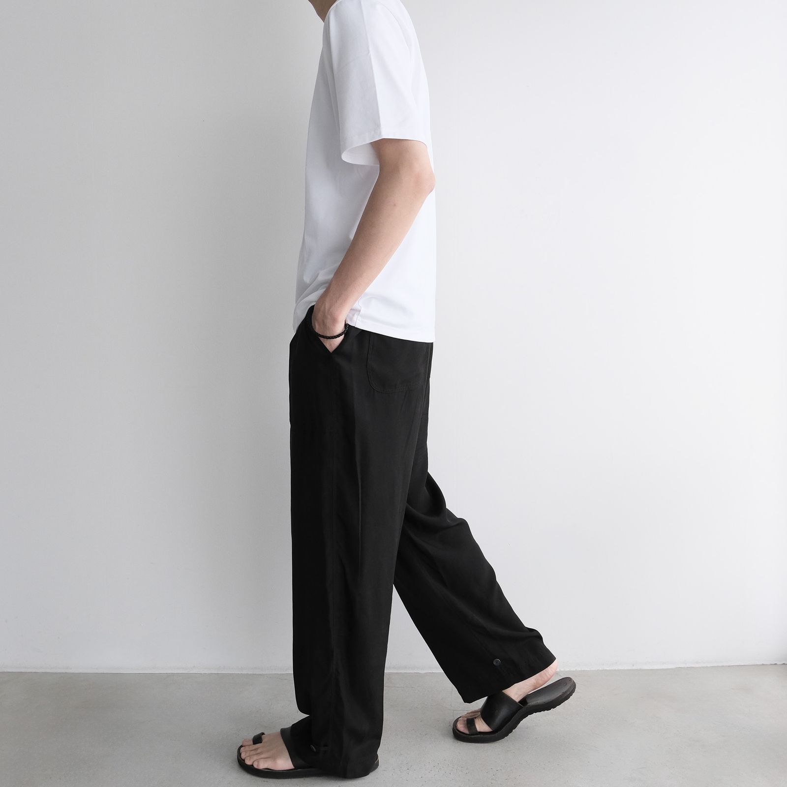 Fibril Silk Tafta Easy Baker Pants -パンツ-（Black / ブラック）