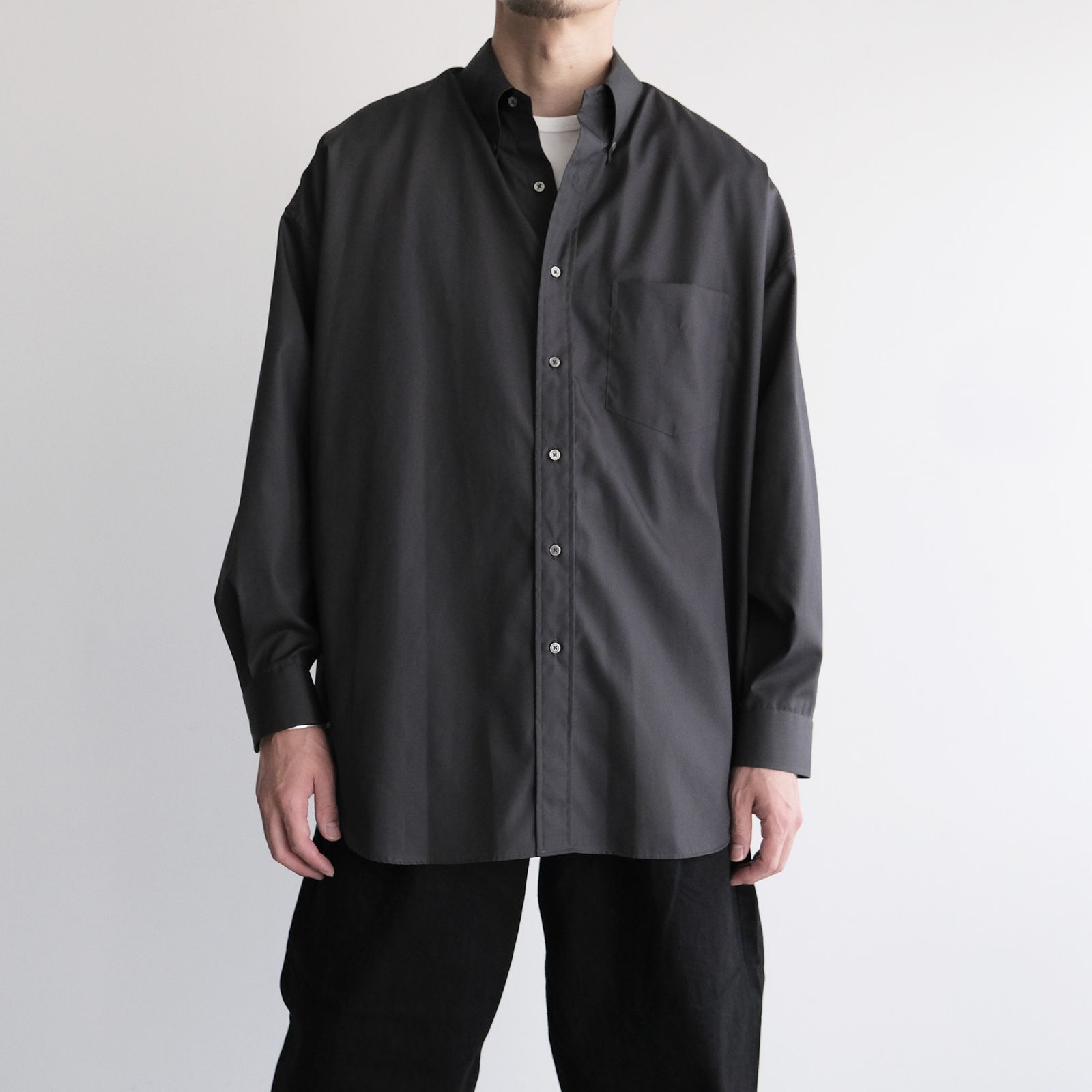 Easy Care Poplin L/S Oversized B.D Shirt -シャツ-（Gray / グレー）GM263-50620