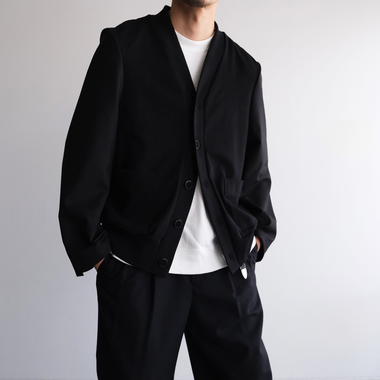 Un(i)Form Jersey：Docking Cardigan - カーディガン-（Black / ブラック）
