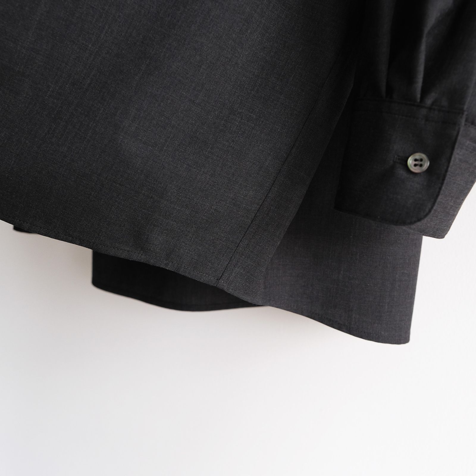 Fine Wool Heather L/S Skipper Shirt -シャツ-（Charcoal / チャコール）GU261-50320