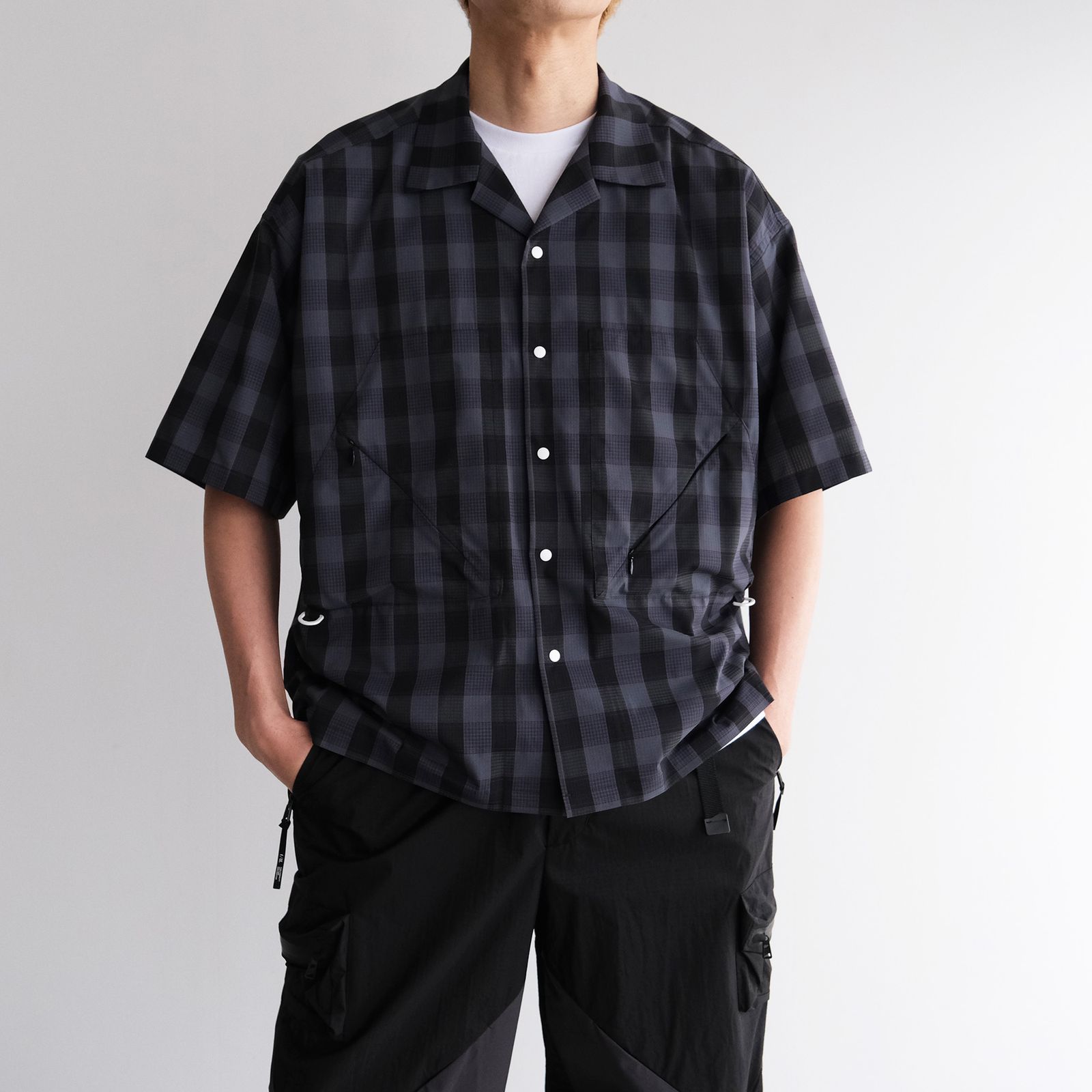 Dotair Open Collar Shirt -シャツ-（Charcoal / チャコール）