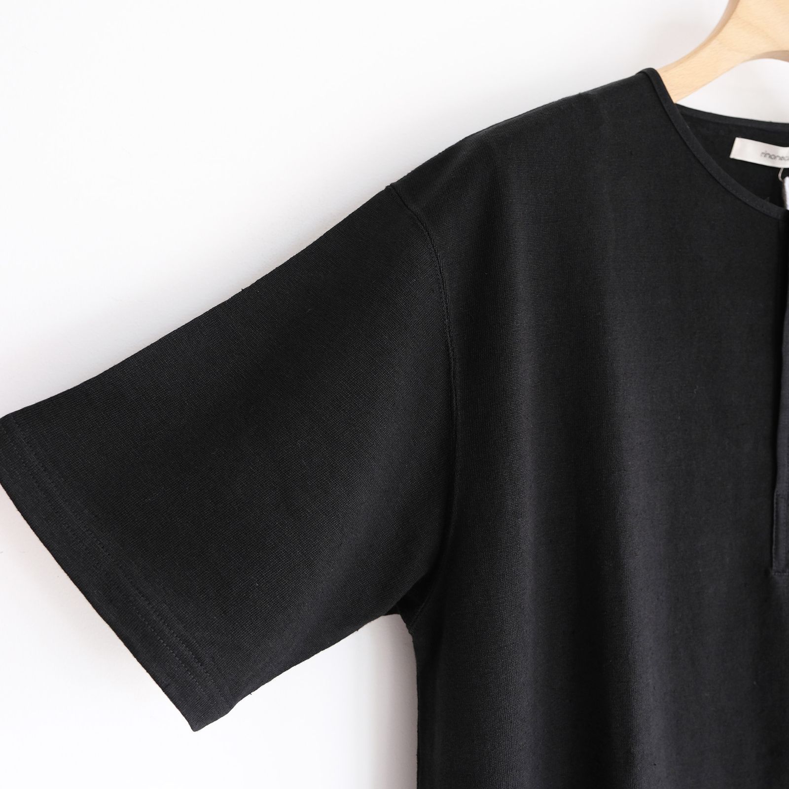 Linen 10oz Henry Neck Pullover -Tシャツ-（Black / ブラック）