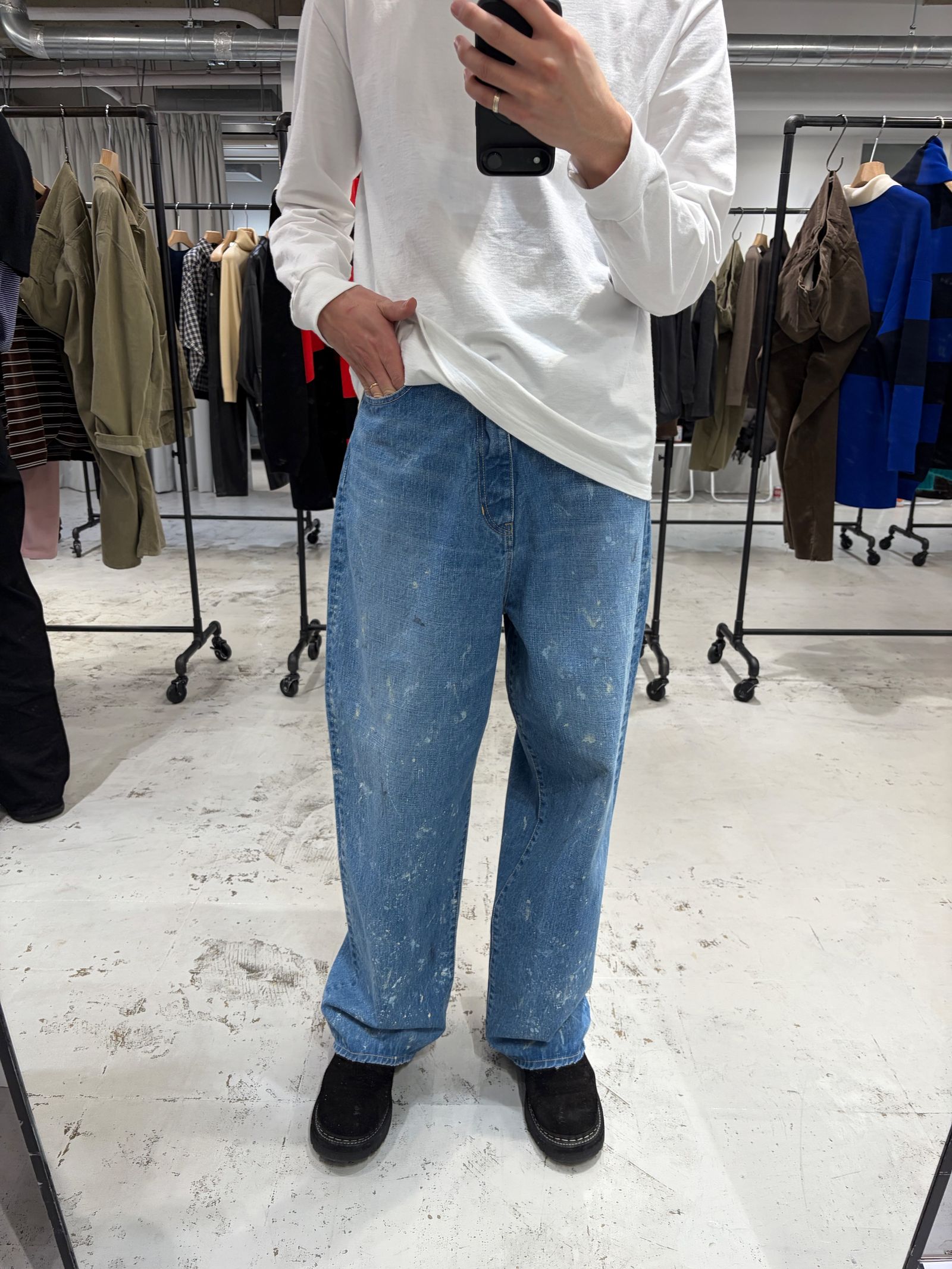 Baggy 5 pocket Pants -デニム-（Blue Used Print / ブルーユーズドプリント）