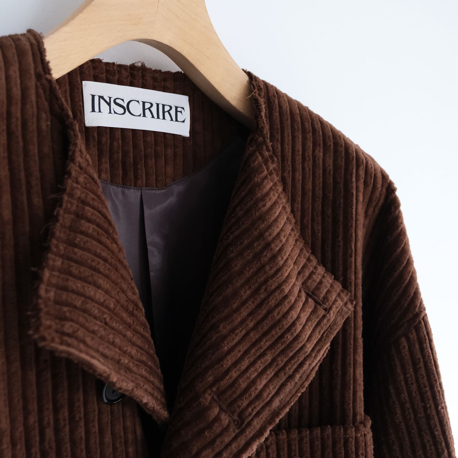 Corduroy Collarless Jacket -ジャケット-（Brown / ブラウン）