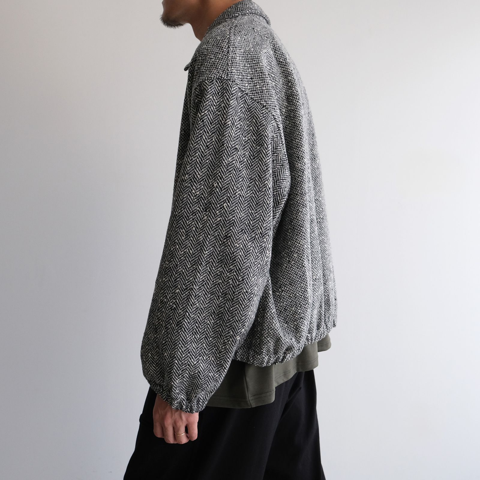 Tweed Zip Front Blouson -ブルゾン-（Black / ブラック）
