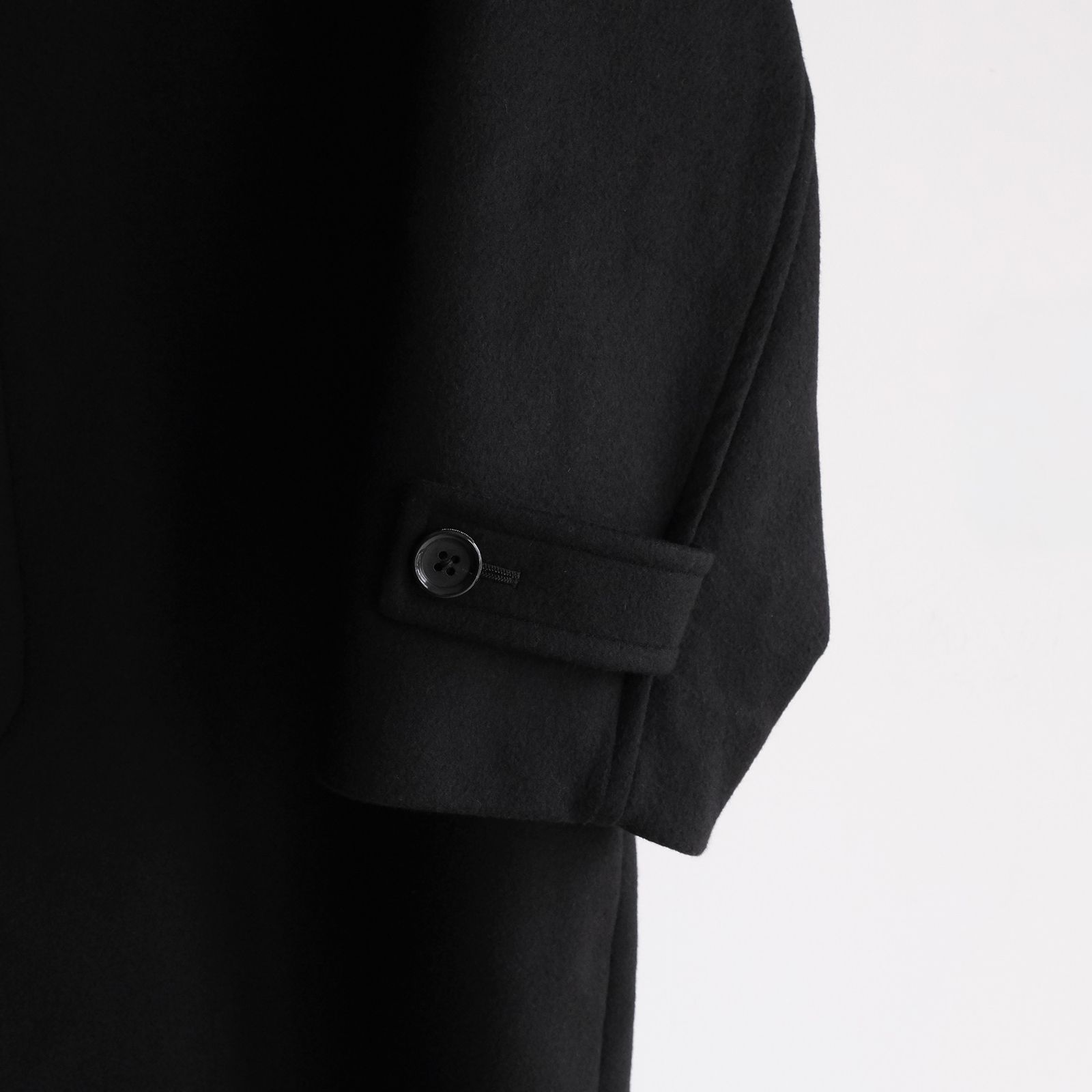 Light Melton Oversized Coat -コート-（Black / ブラック）GU263-10420B
