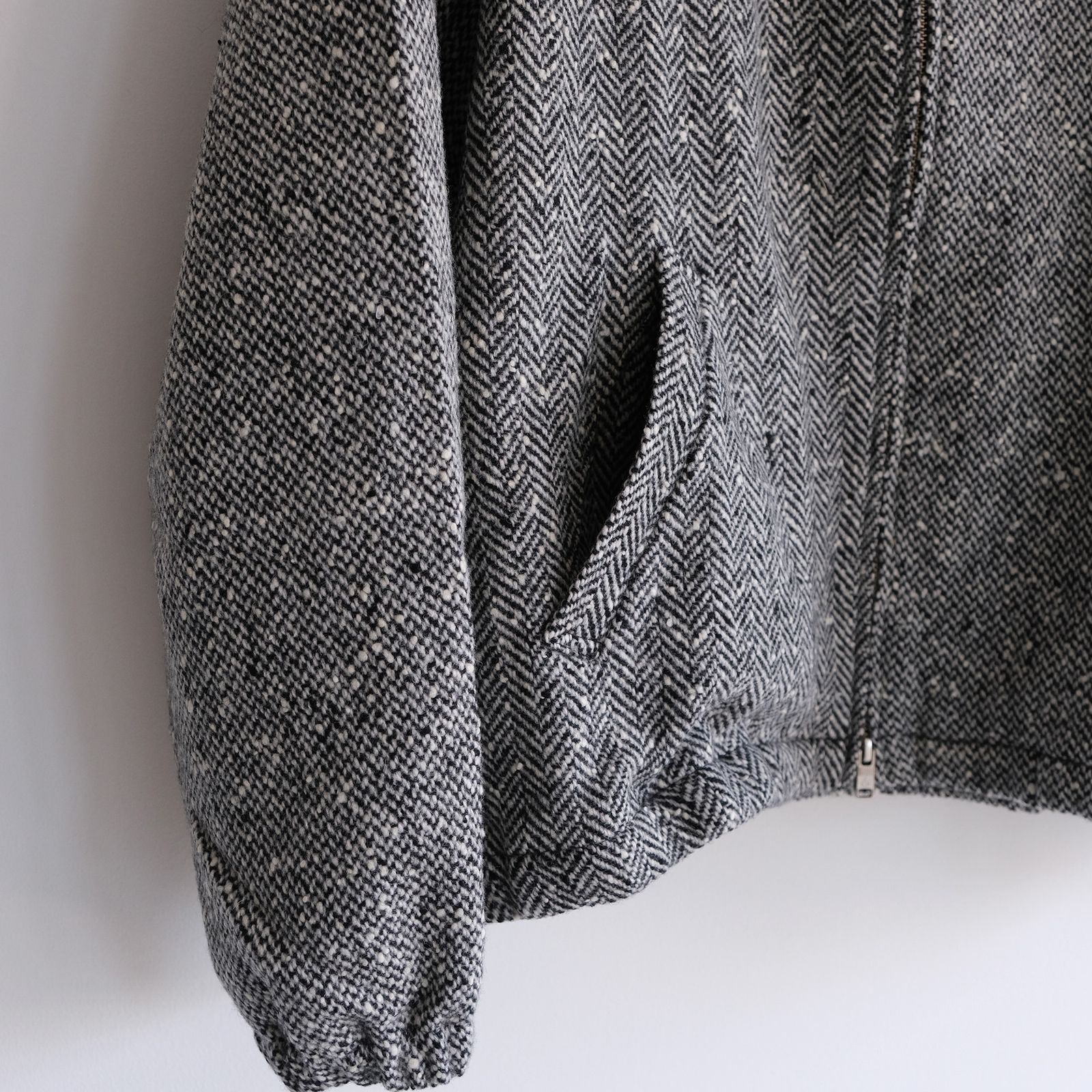 Tweed Zip Front Blouson -ブルゾン-（Black / ブラック）
