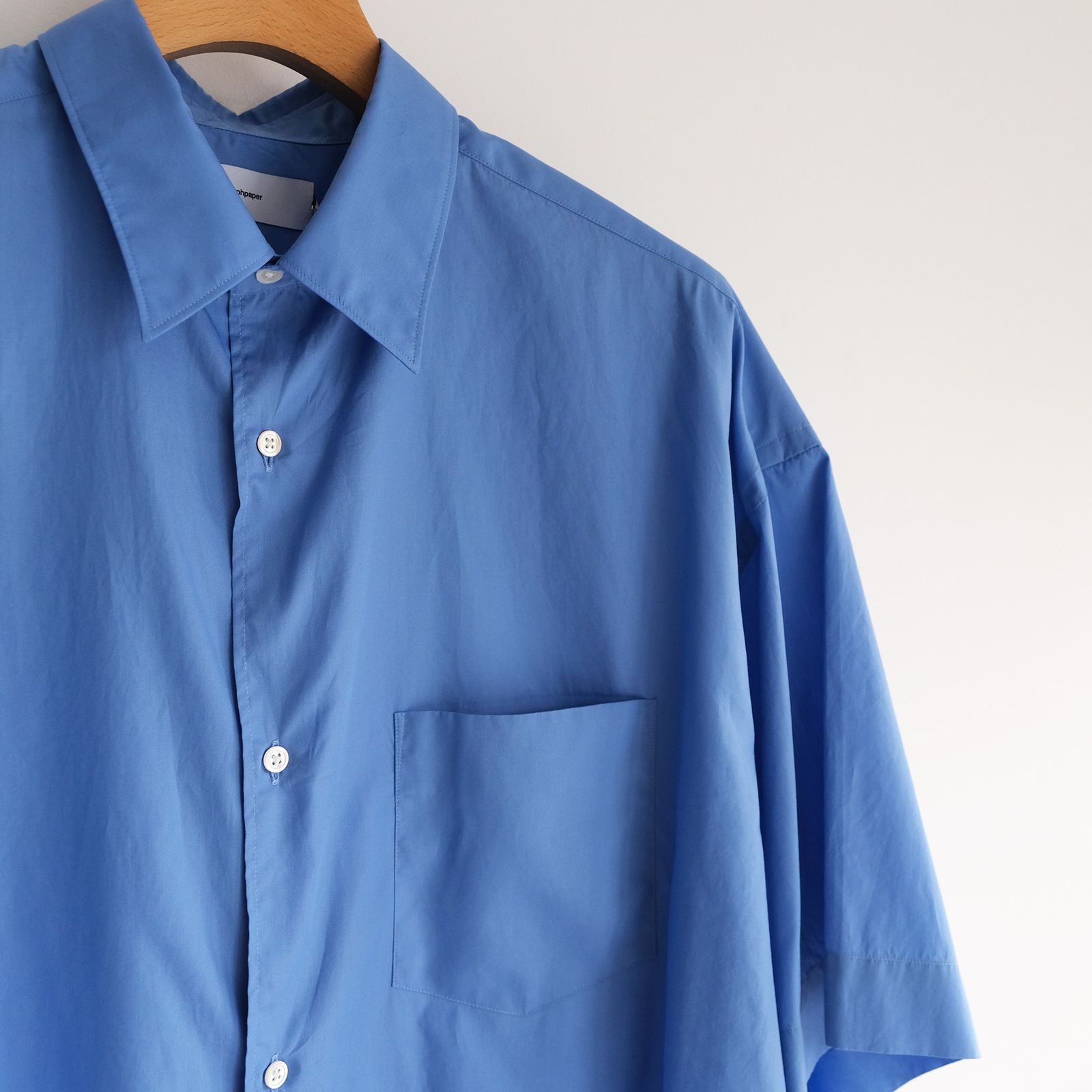 Broad S/S Oversized Regular Collar Shirt -シャツ-（Blue / ブルー）GM261-50003B