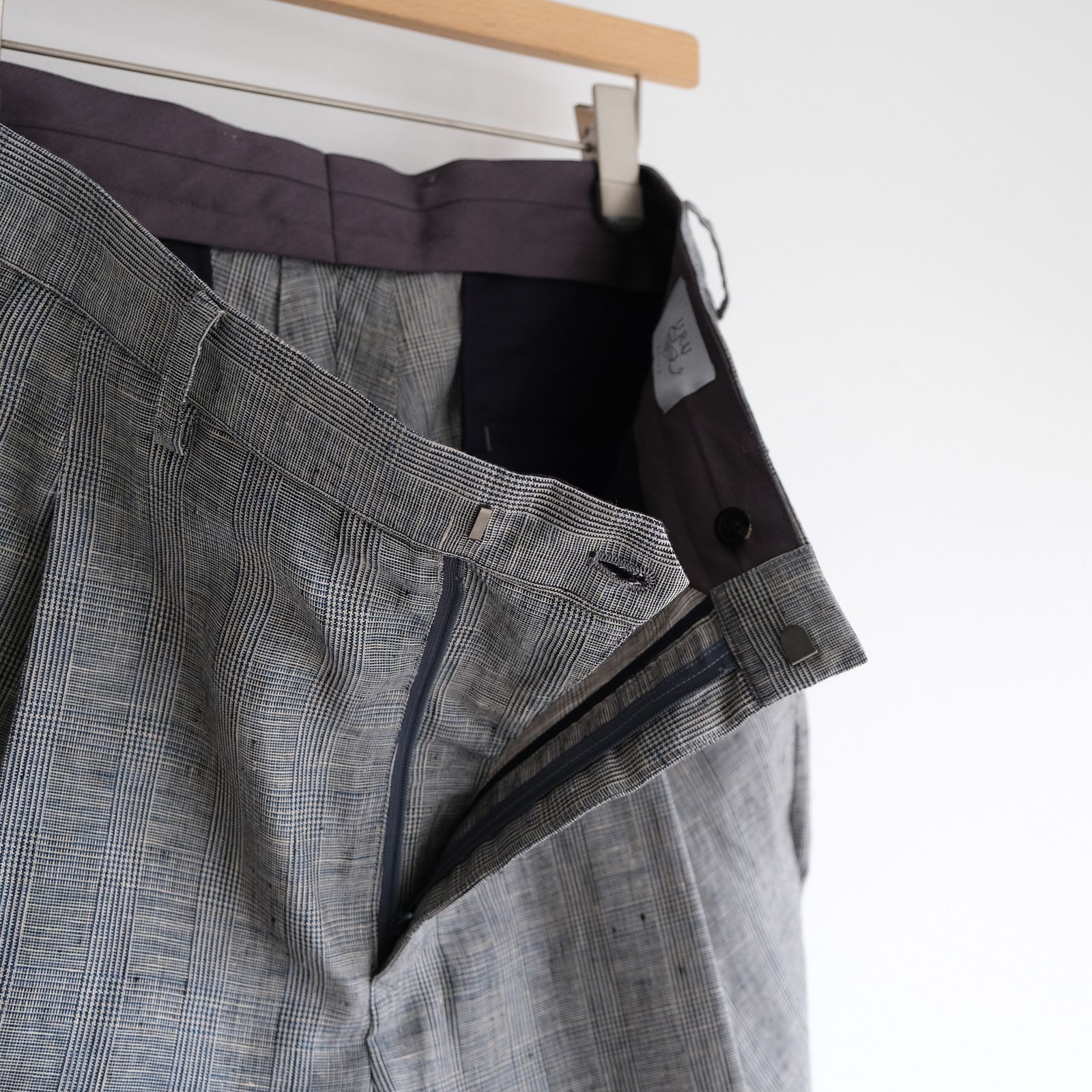 Linen-1 Tuck Pantst -パンツ-（G.Plaid / グレンチェック）
