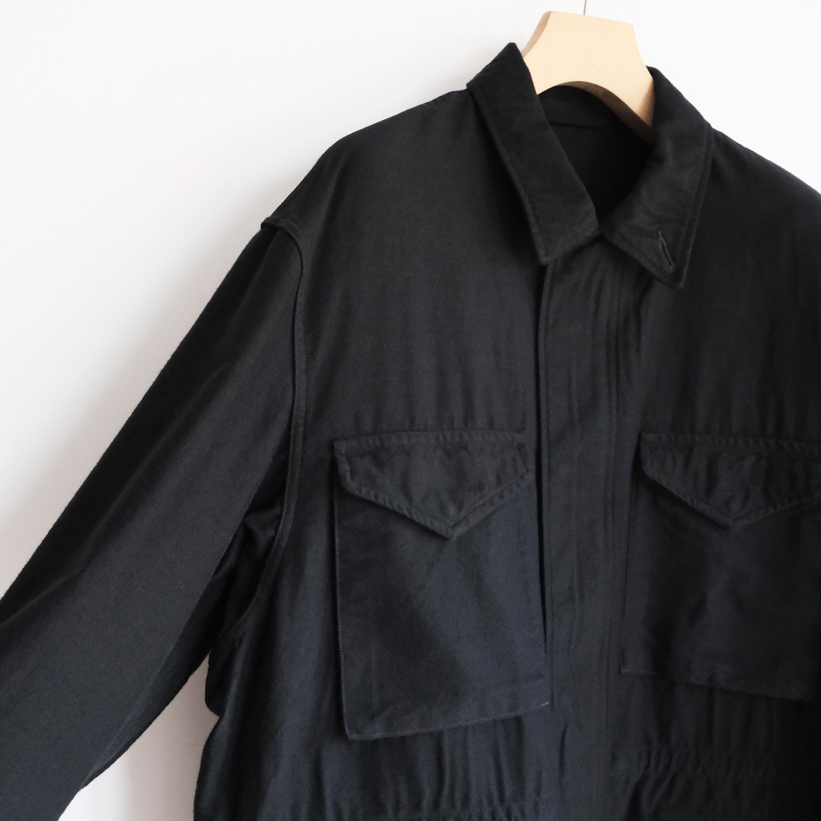 Cotton Wool Miritary Blouson -ジャケット-（Black / ブラック）