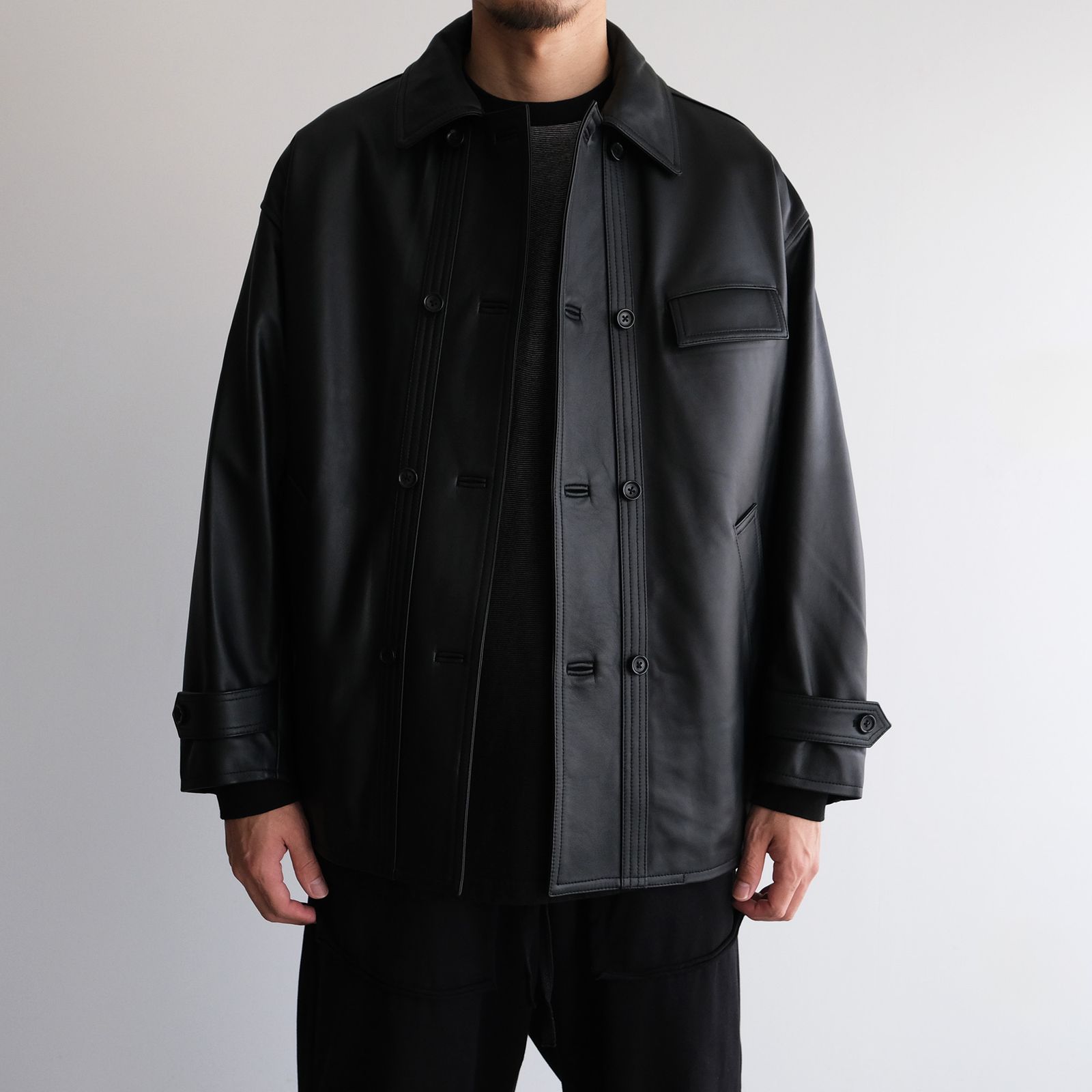Sheep Leather Corbusier Jacket -ジャケット-（Black / ブラック）
