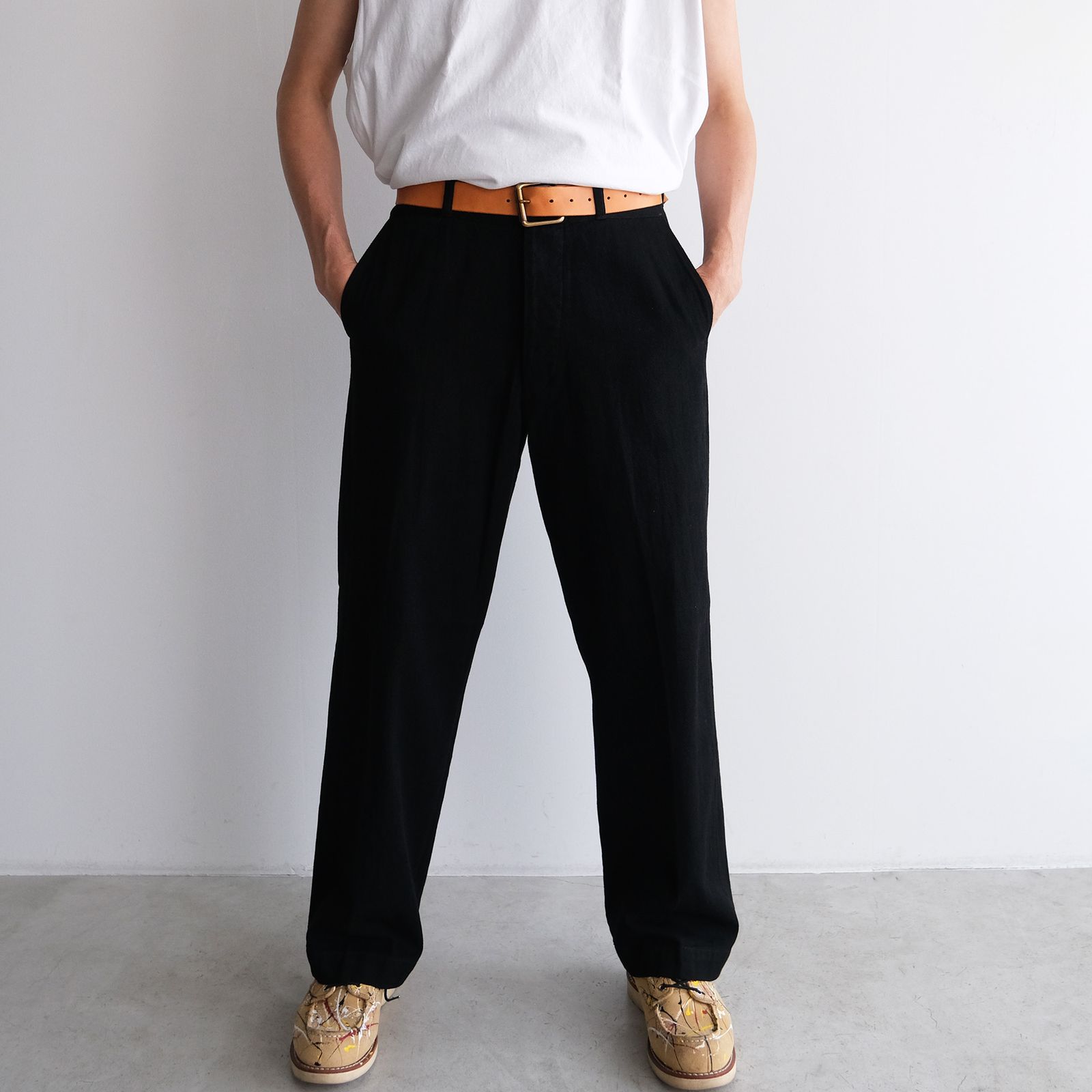 Black Twill Trousers -パンツ-（Black / ブラック）