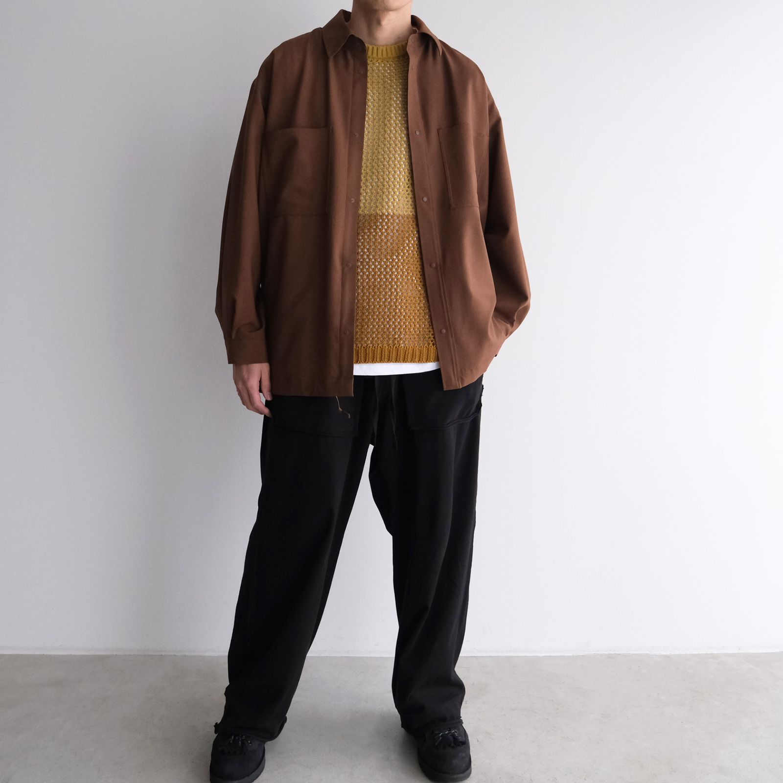Mesh Knit Vest - ベスト -（Brown / ブラウン）