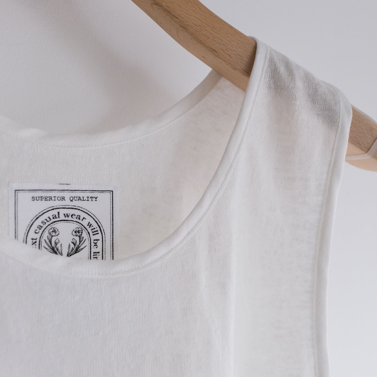 Linen Pique Tank Top -タンクトップ-（White / ホワイト）