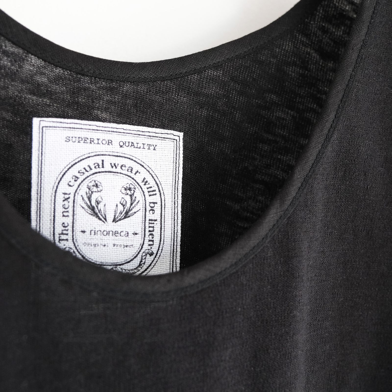 Linen Pique Tank Top -タンクトップ-（Black / ブラック）