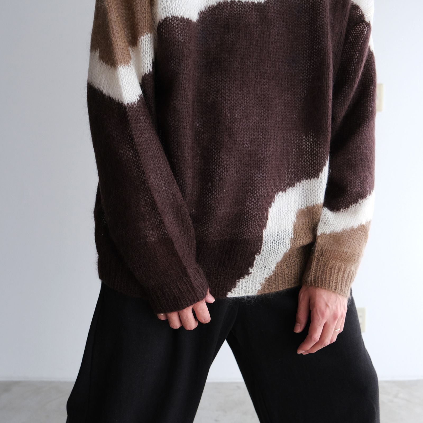 Hand Knitted Mohair Sweater -ニット-（Brown / ブラウン）