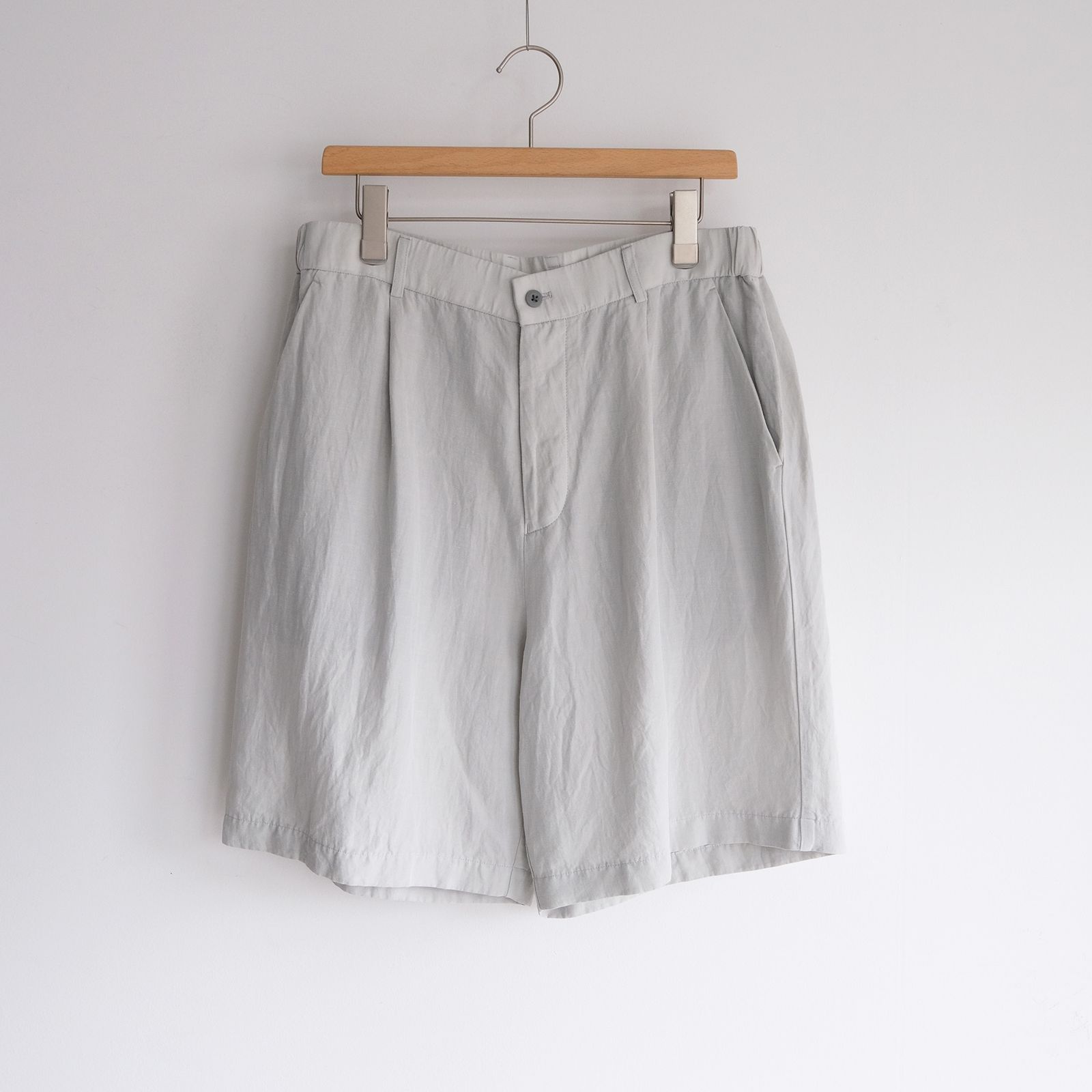 Cotton Linen Voile Loose Fit Shorts -パンツ-（Sax / サックス）