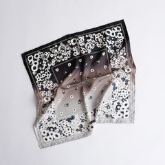 DYG Gradation Silk Bandana -バンダナ-（Black×Gray / ブラック×グレー）