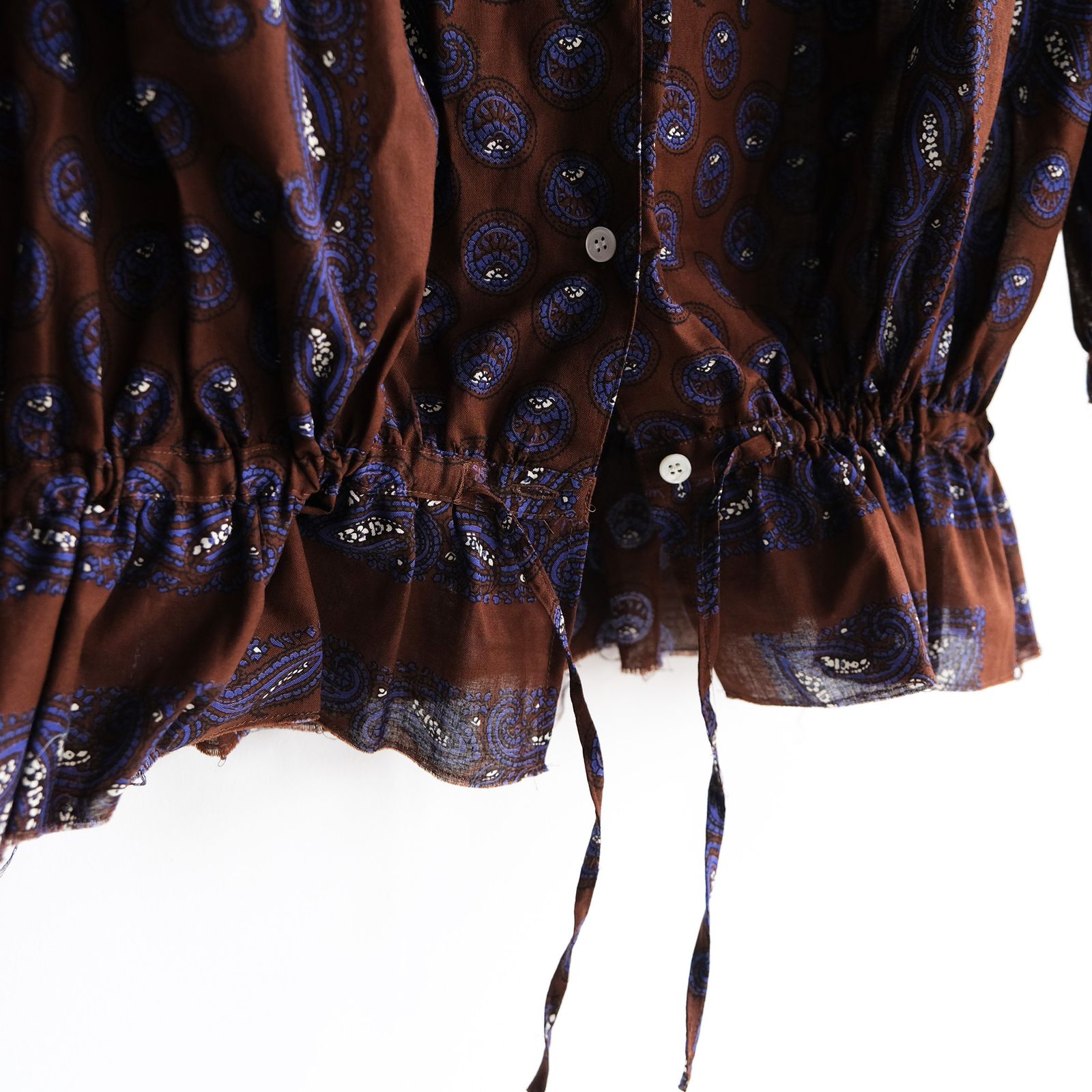 Paisley Gathered Blouse -ブラウス-（Brown / ブラウン）
