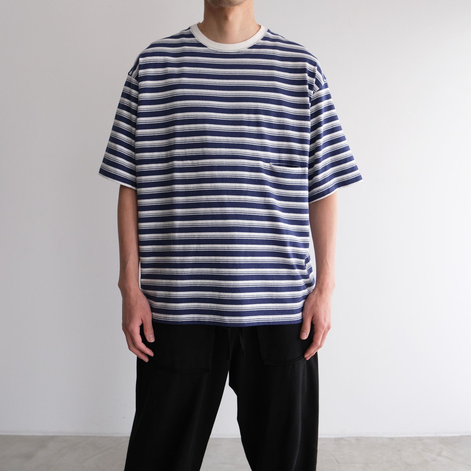 Yururi Tee 1/2 Border -Tシャツ-（Blue Border / ブルーボーダー）