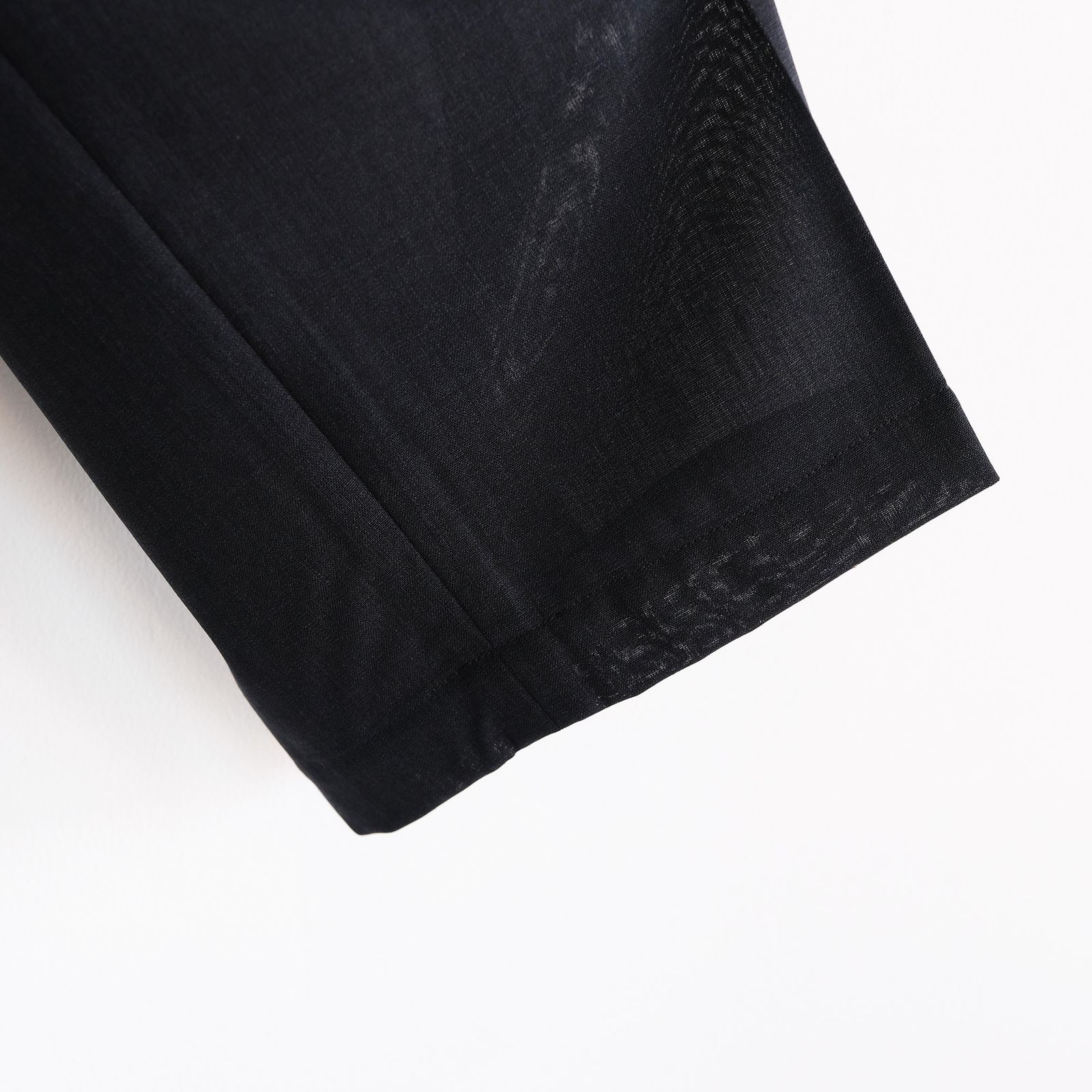 Twist Wool Gauze Two Tucked Easy Pants -スラックス-（Navy Top / ネイビートップ）