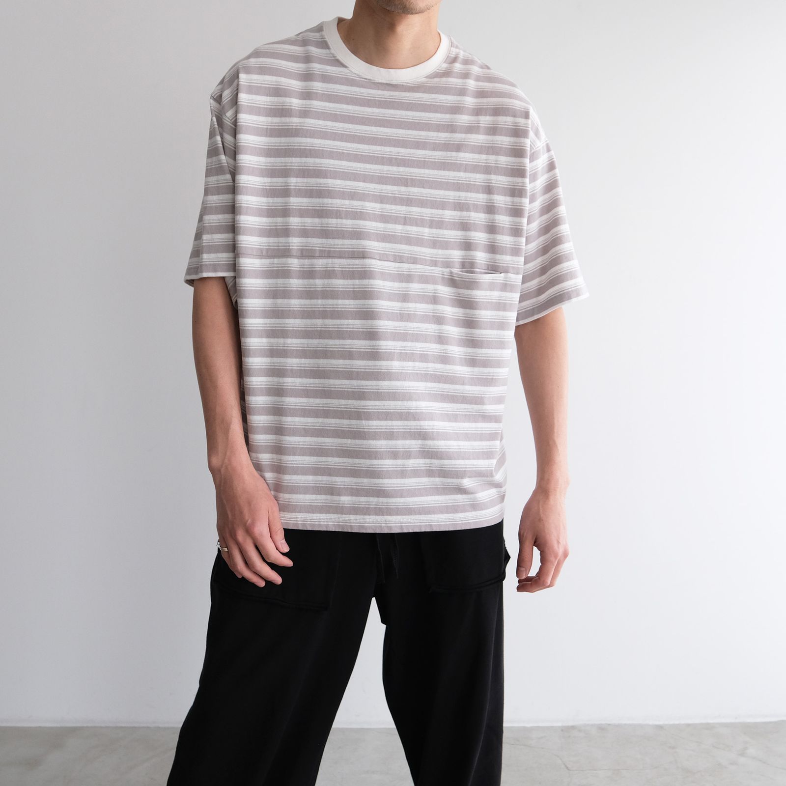 Yururi Tee 1/2 Border -Tシャツ-（L.Gray Border / L.グレーボーダー）