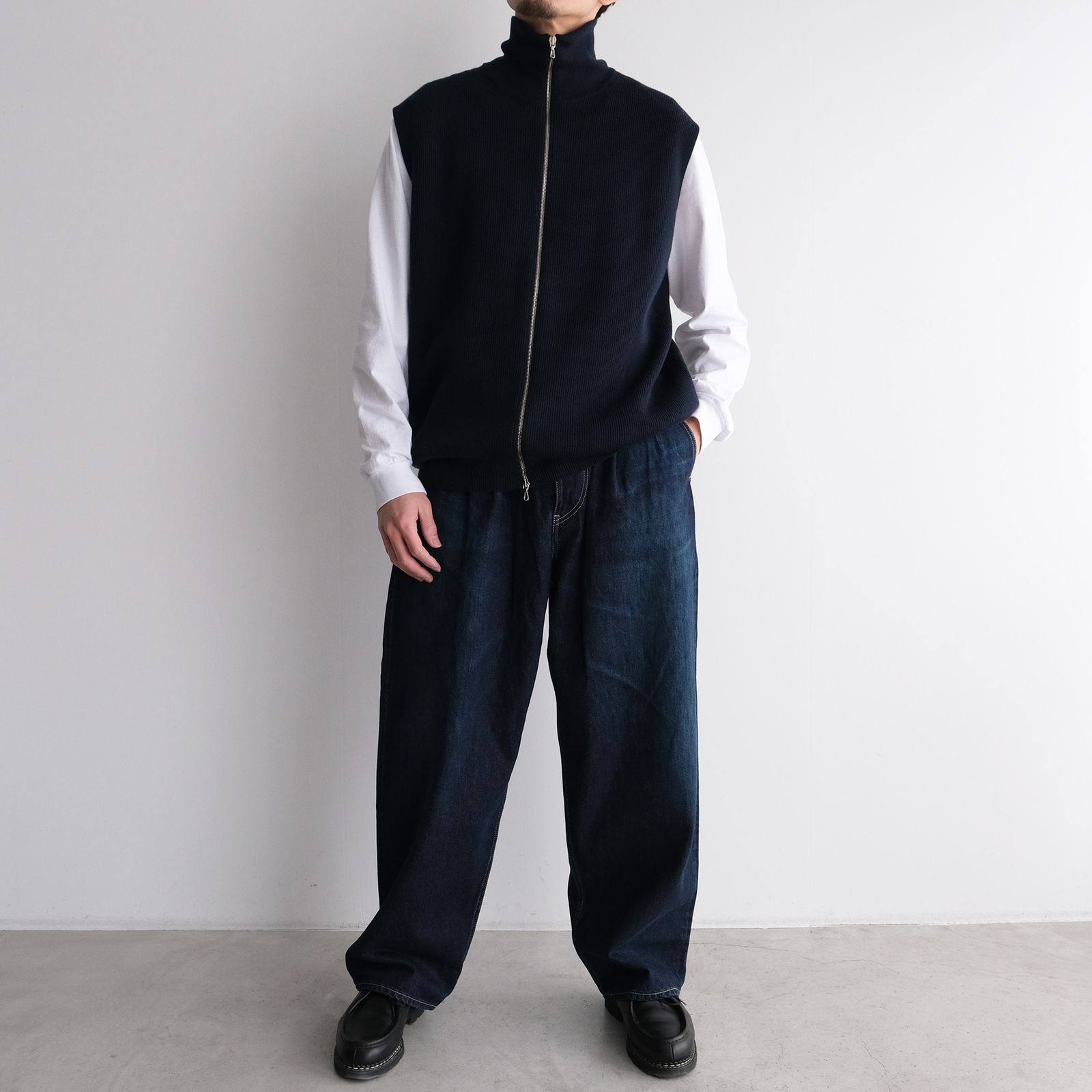 Selvage Denim Two Tuck Pants -デニムパンツ-（Indigo Dark Fade / インディゴダークフェード）GU261-40061DB