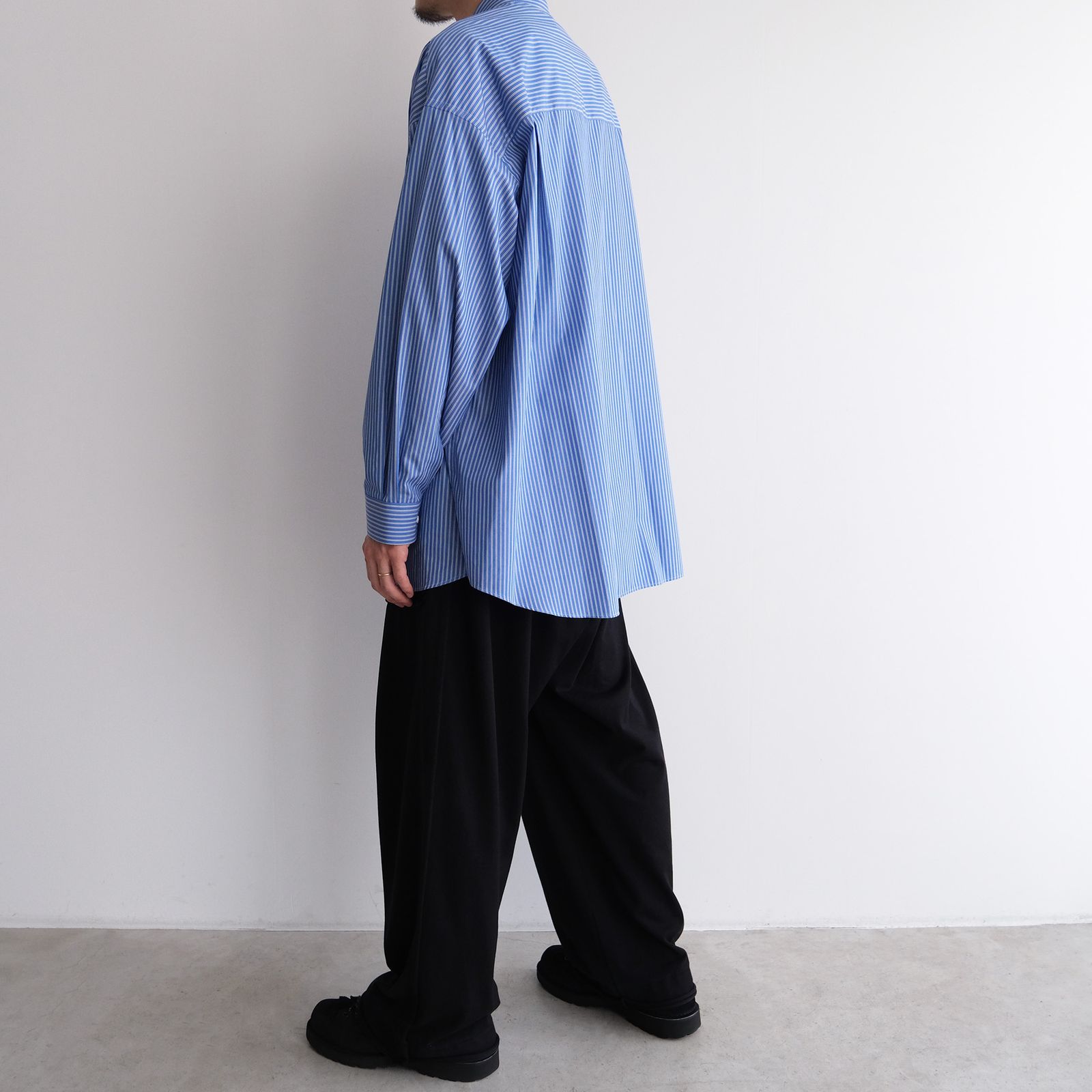 Sidogras L/S Oversized Regular Collar Shirt -シャツ-（Blue Stripe / ブルーストライプ）
