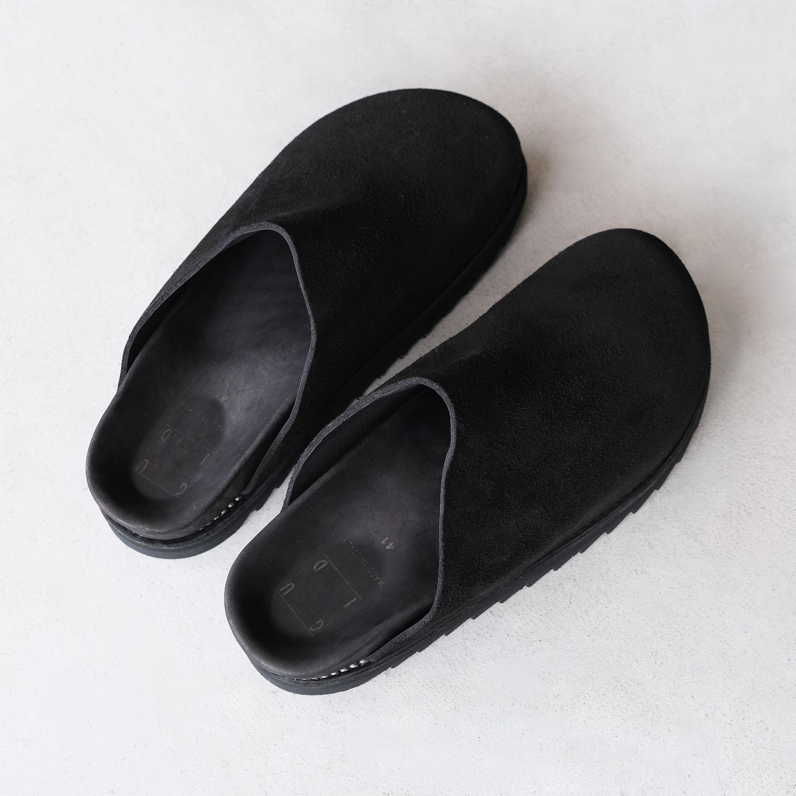 BRK05 Calf Back Side Reverse Unlined Sandal -サンダル-（Black / ブラック）