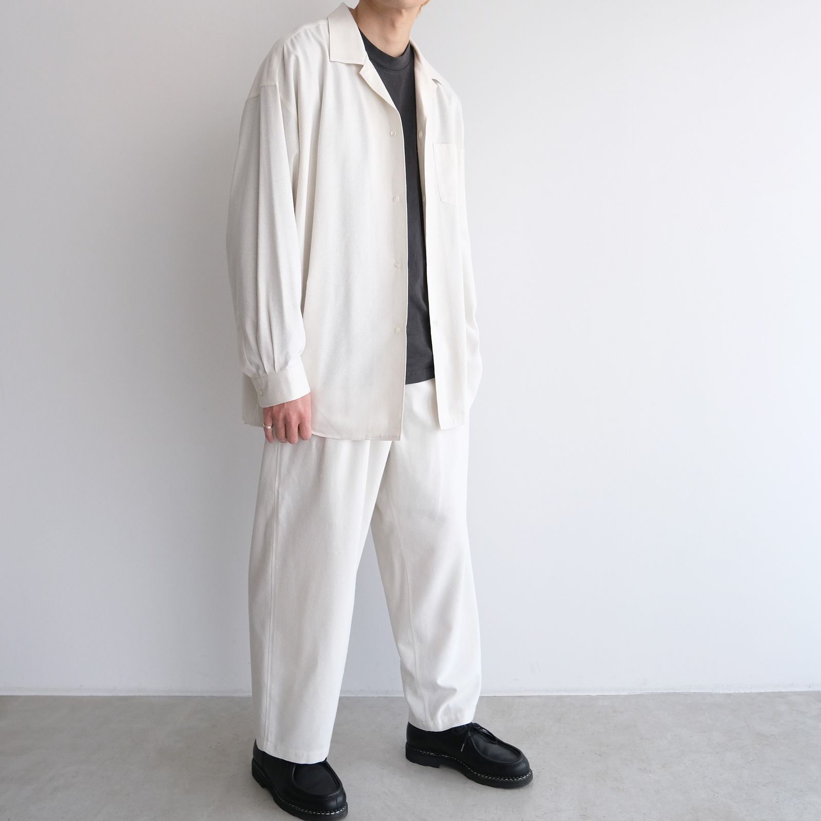 Silk Noil Viscose Sleeping Easy Pants -パンツ-（Ecru / エクリュ）