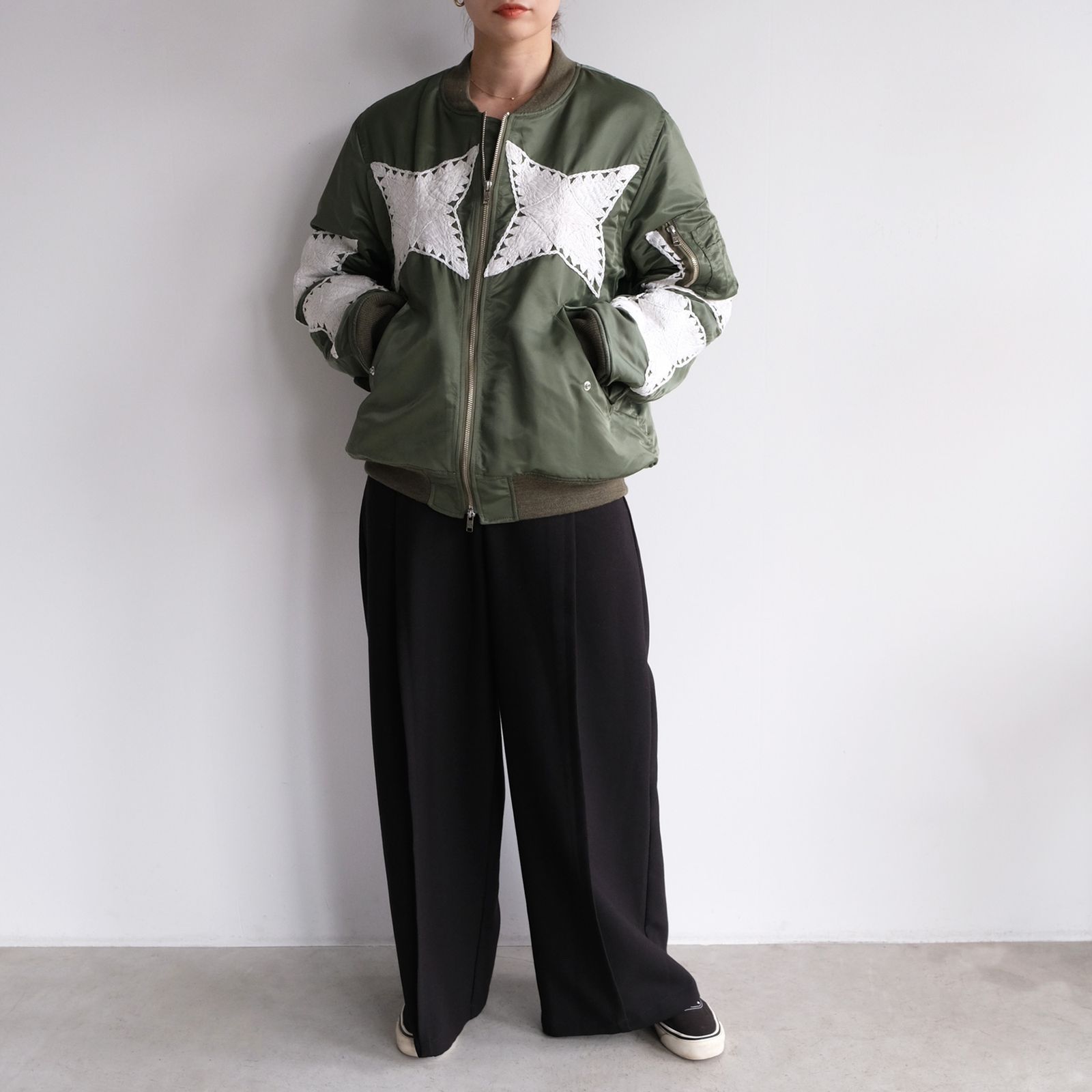 The Craft Hand Embroidery Flight Jacket -ジャケット-（Olive / オリーブ）