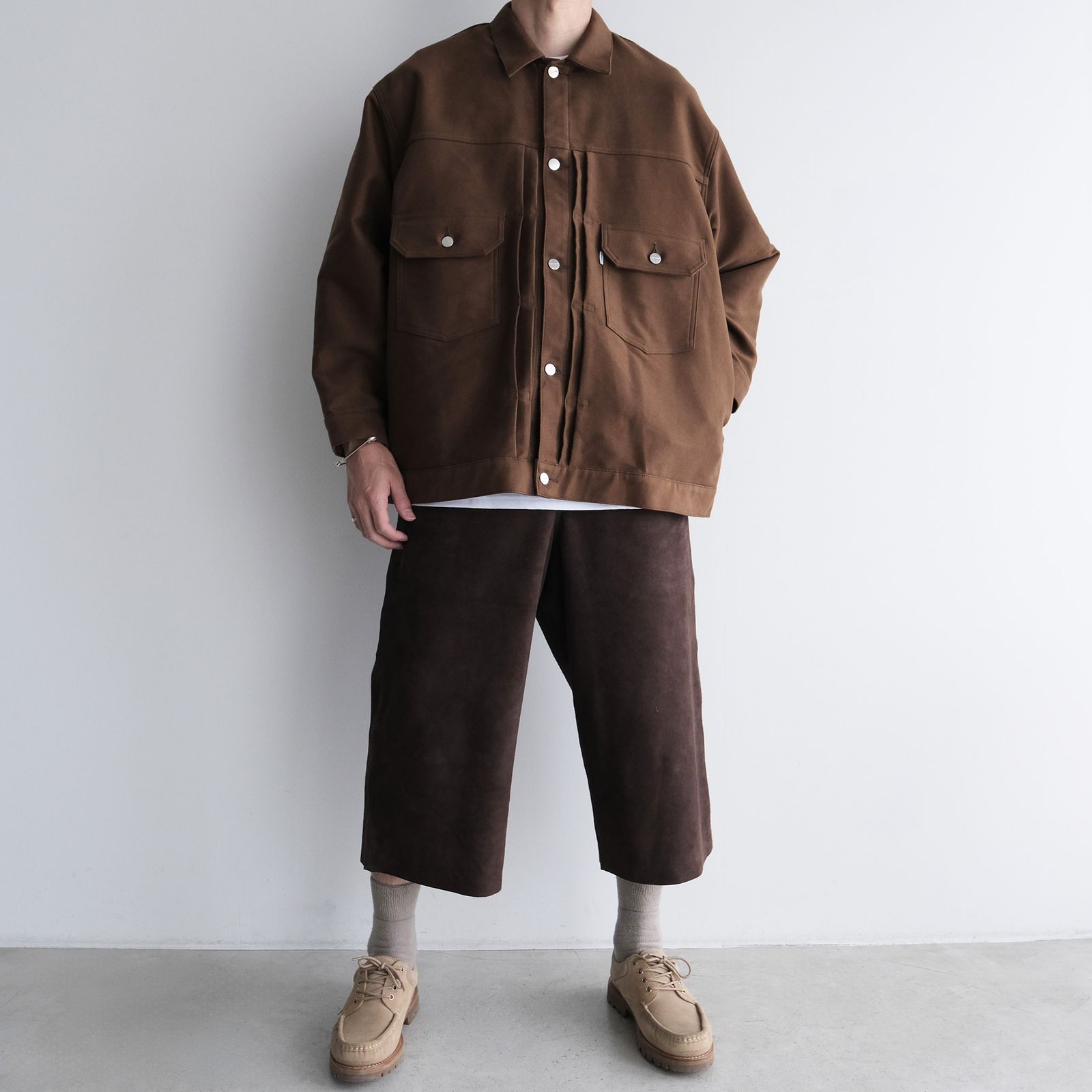 Cotton Double Serge Jacket -ジャケット-（Brown / ブラウン）GM263-20450