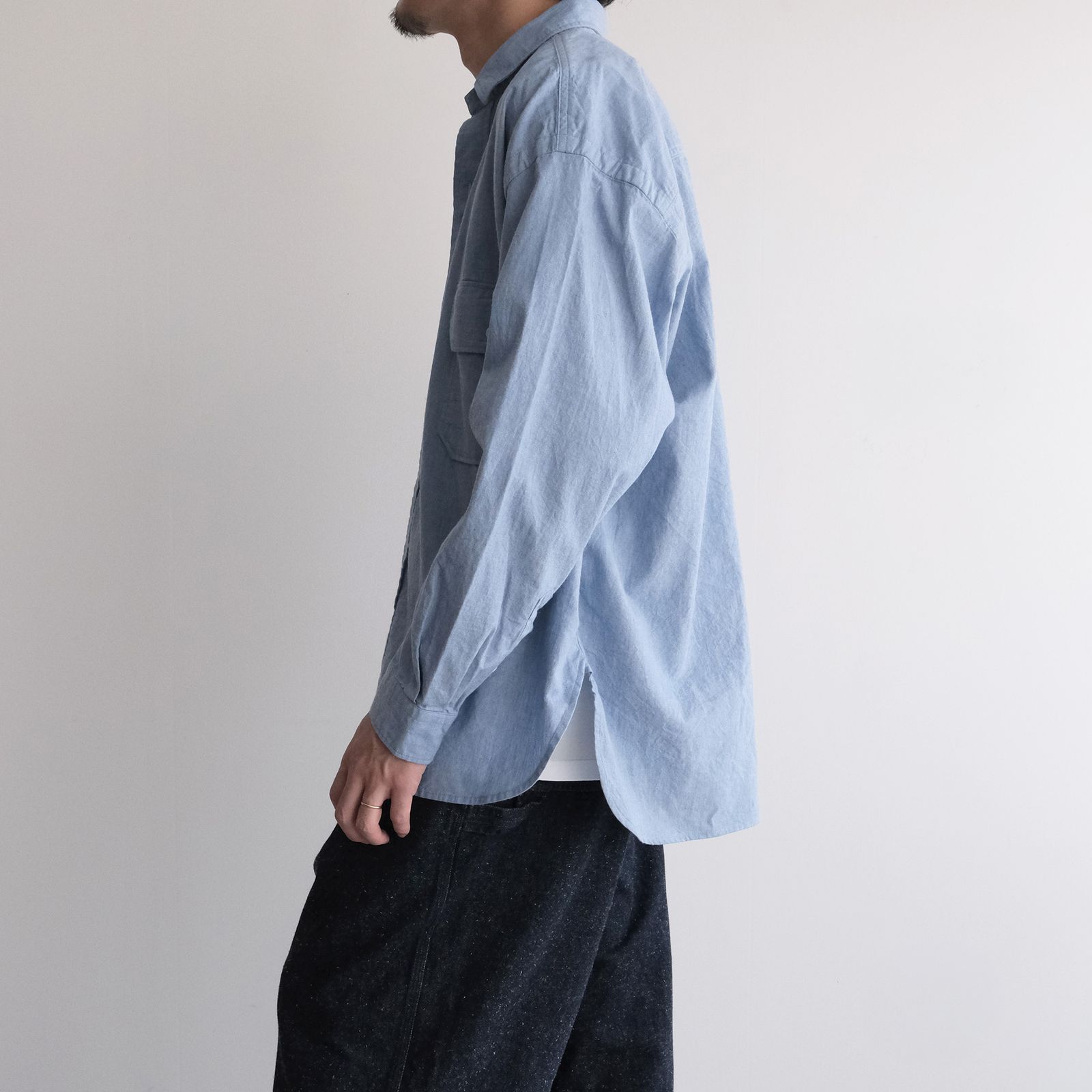 Cotton Chambray Work Shirt -シャツ-（Blue / ブルー）