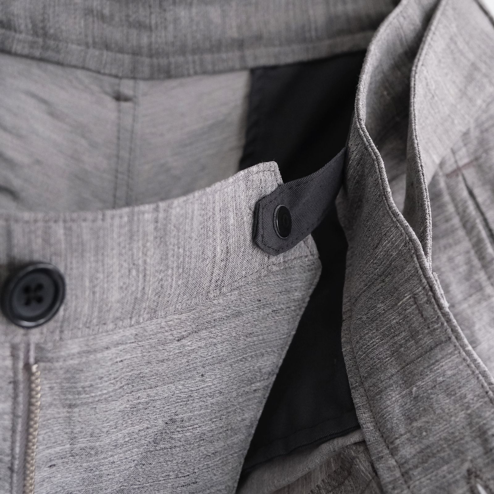 Linen Cupro Back Satin Belted Pants -パンツ-（Gray / グレー）GM261-40371